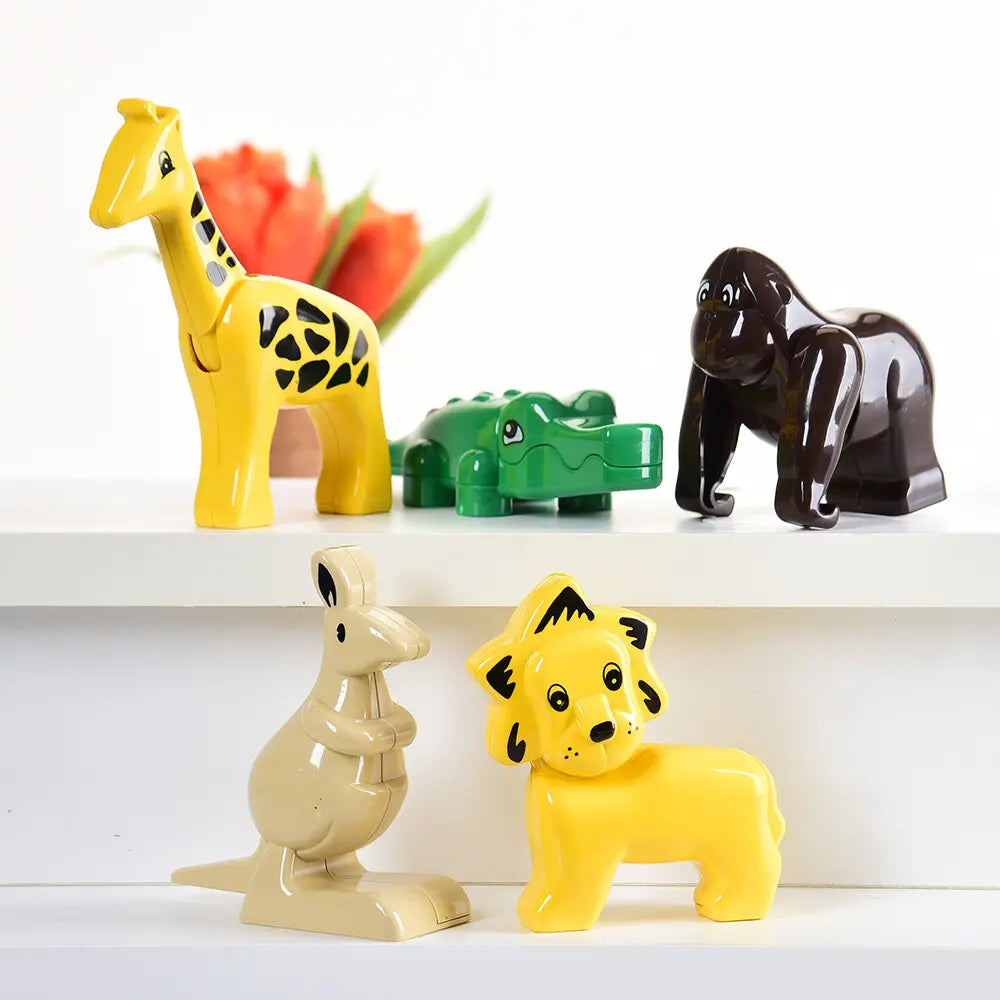 Animals for Building Bricks on white background