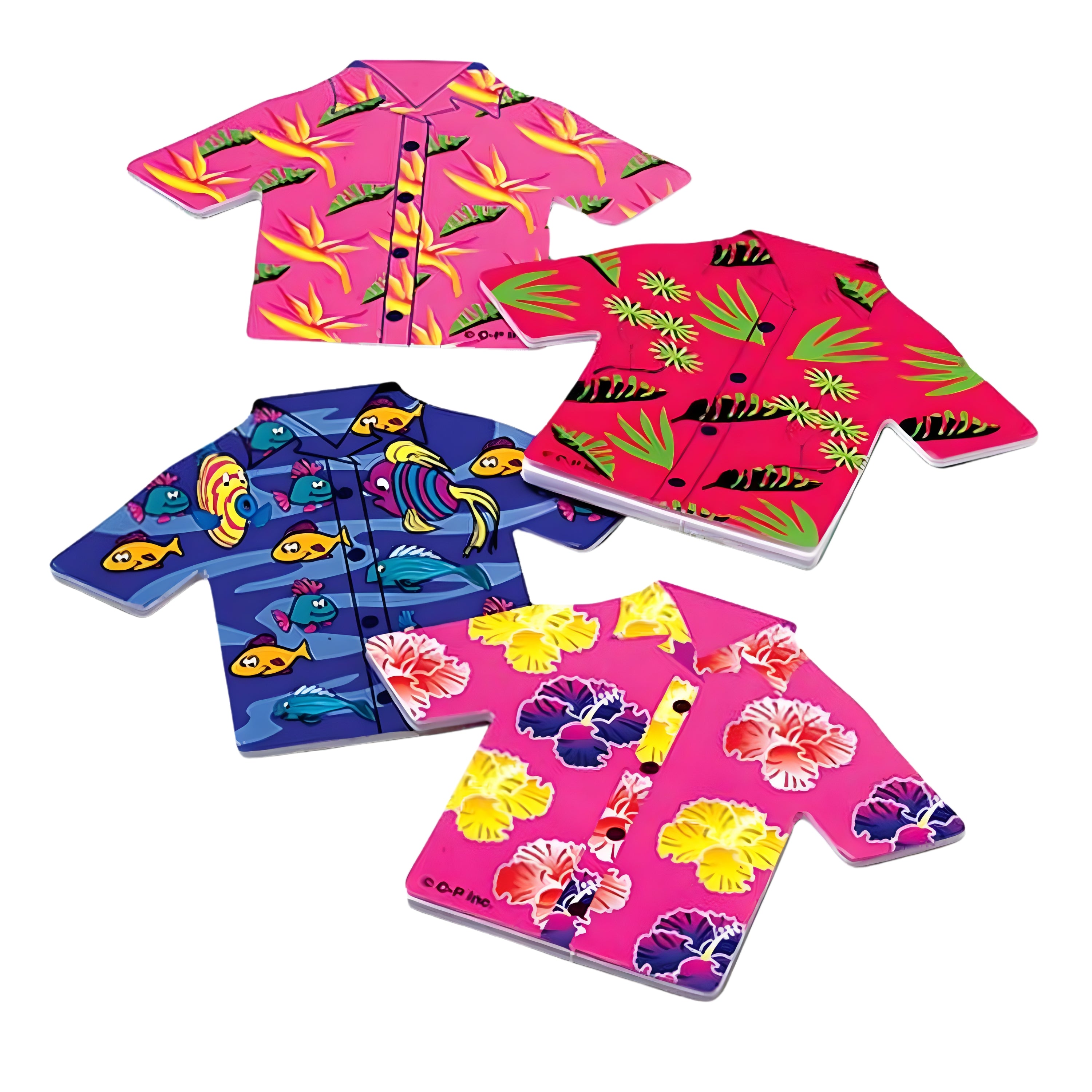 Tropical Shirt Memo Pads - Set of 12