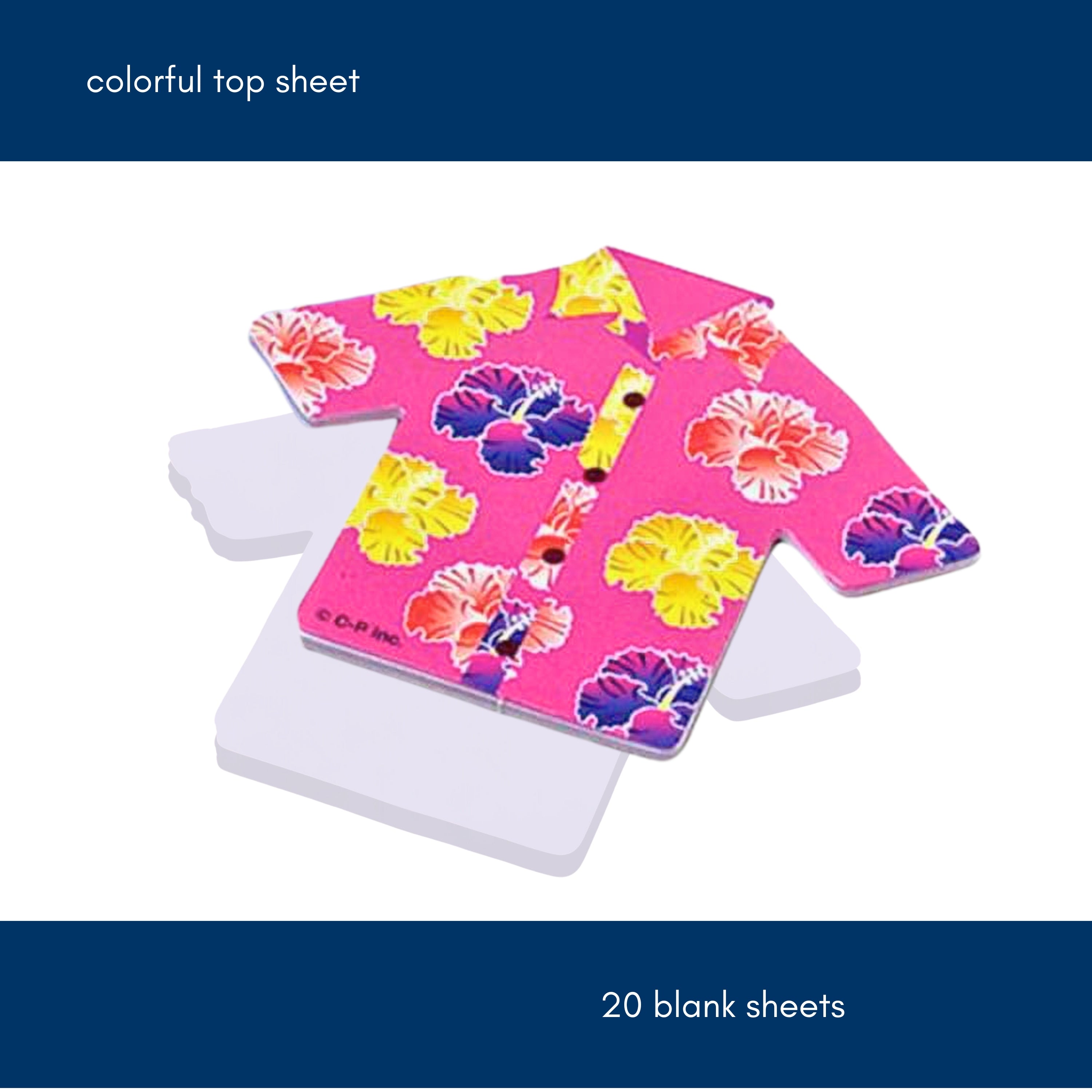 Tropical Shirt Memo Pads - Set of 12