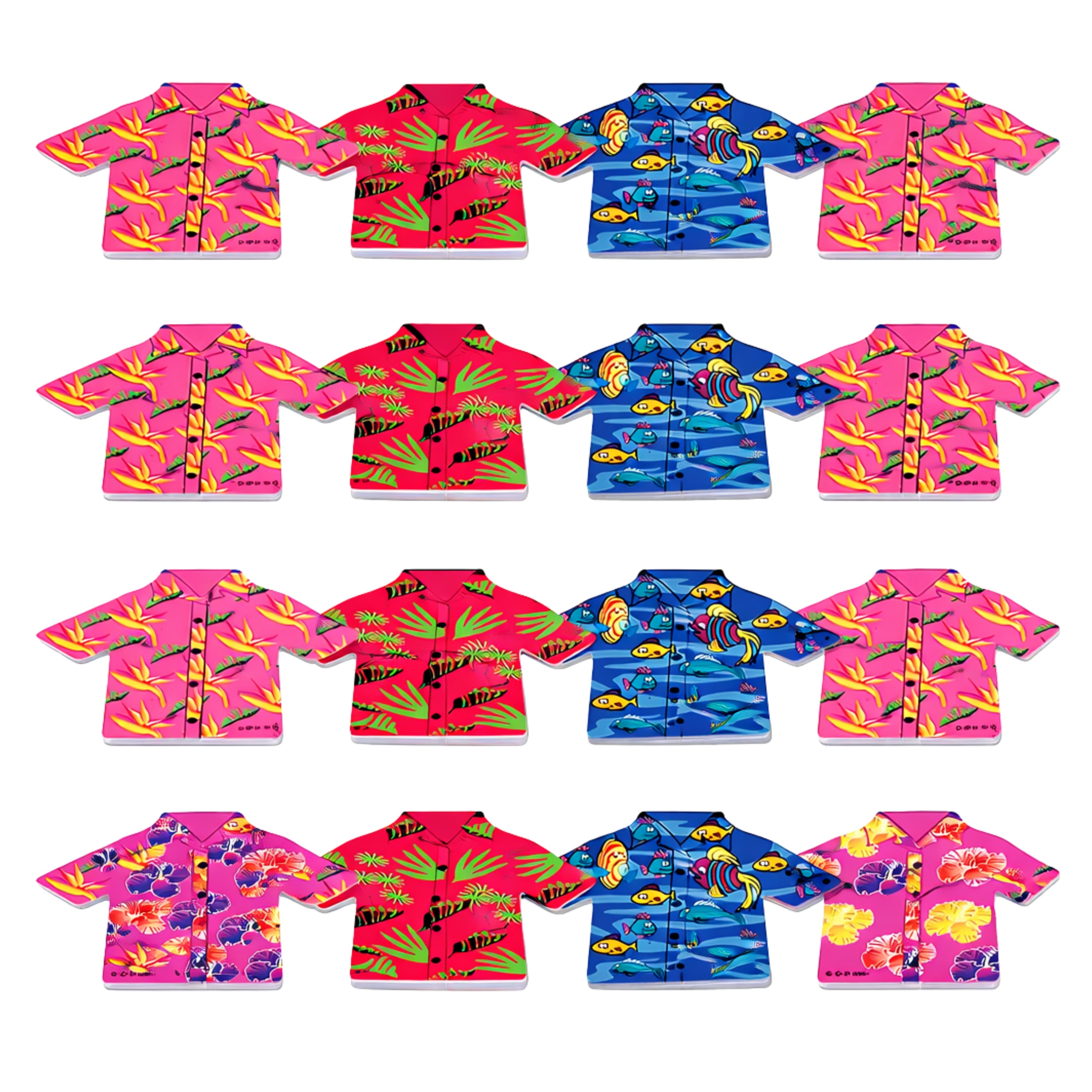 Tropical Shirt Memo Pads - Set of 12