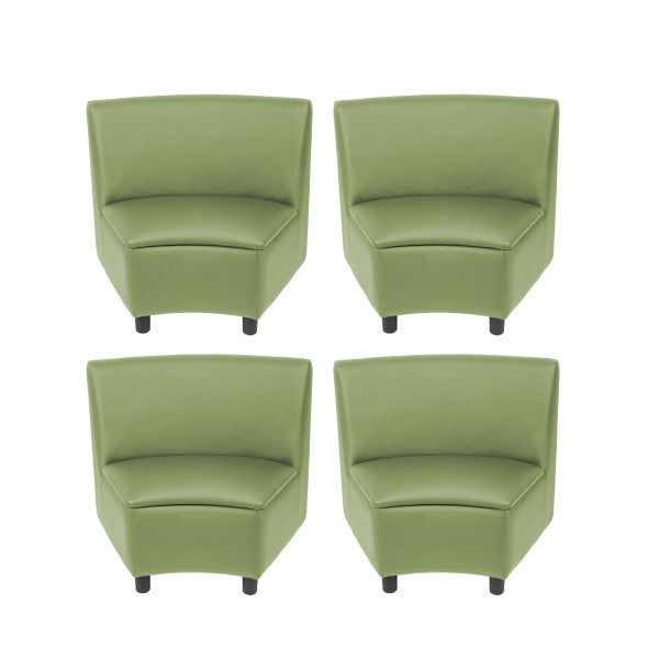 Modular Wedge Chairs, 4-Pack - Fern Green