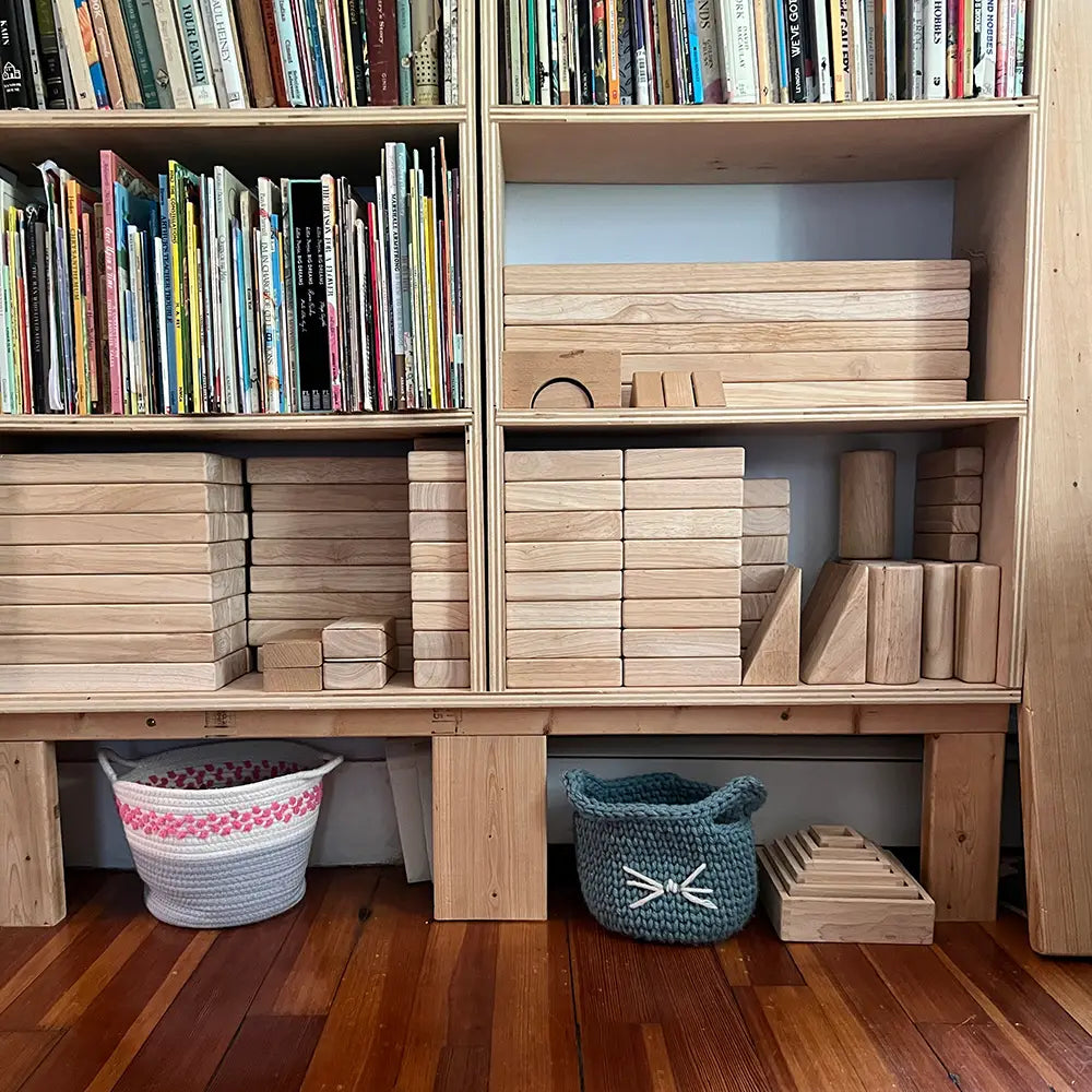 Blocks Organized on Shelves in the Classroom