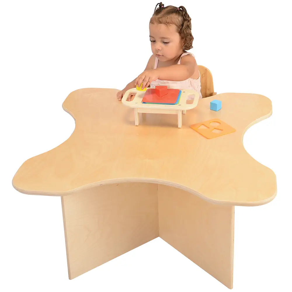 Toddler Transition Table with Durable Tuff-Gloss UV Finish | 15" H Wood Classroom Activity Table