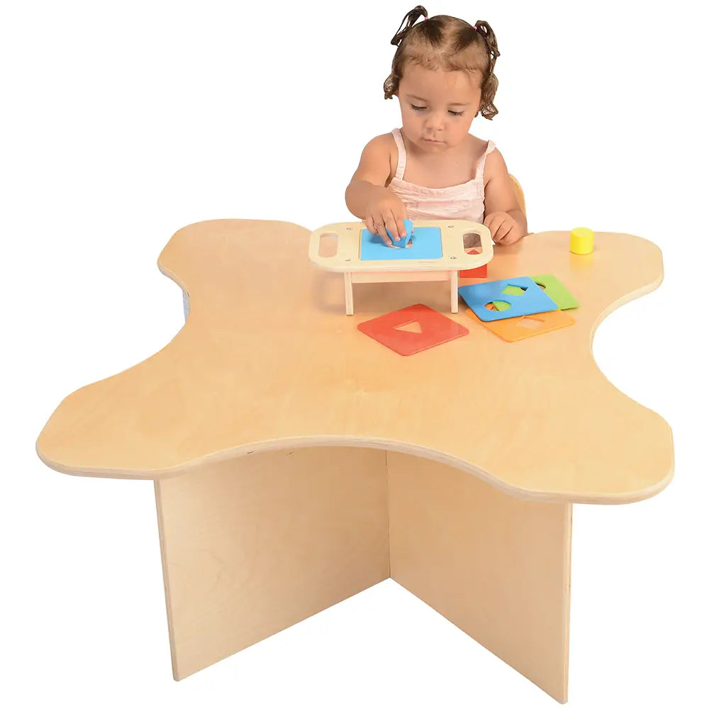 Toddler Transition Table with Durable Tuff-Gloss UV Finish | 15" H Wood Classroom Activity Table