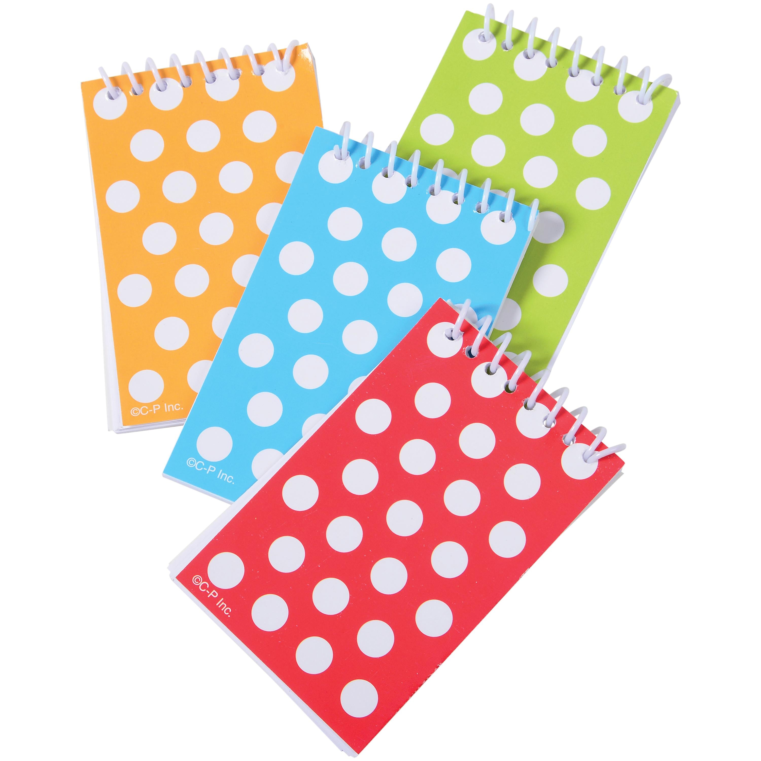 Mini Dot Design Spiral Notebooks, Set of 8