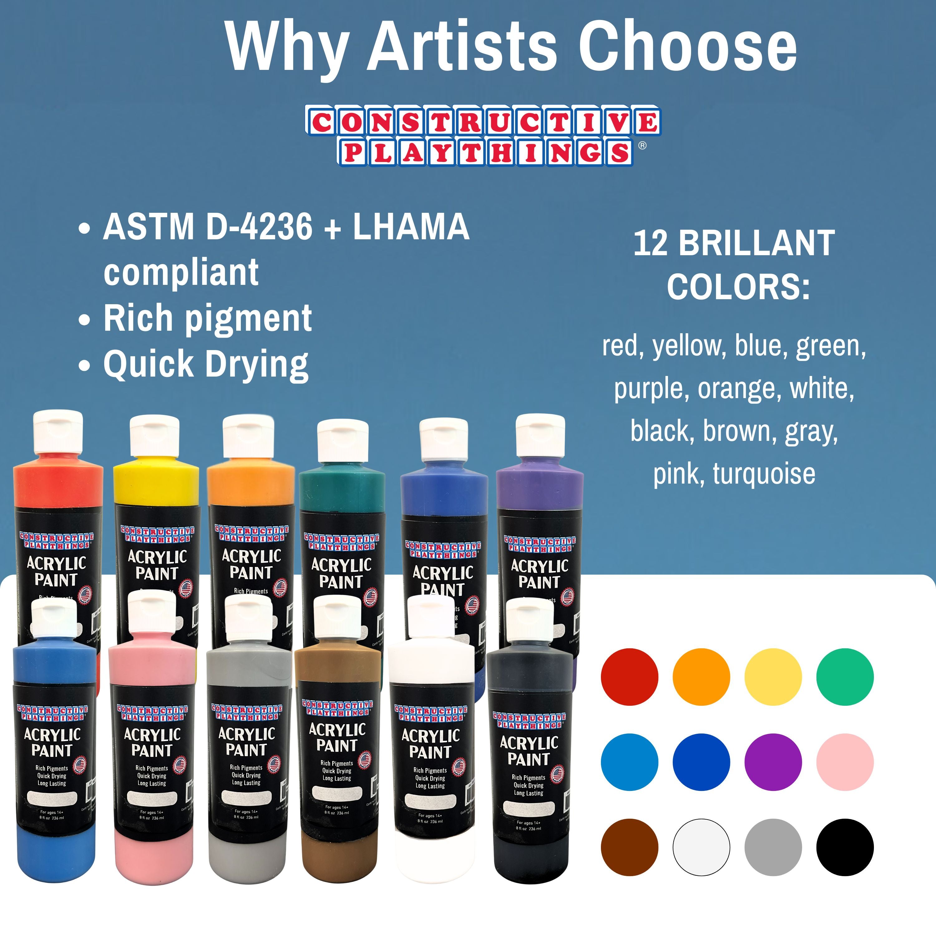 Acrylic Paint Set – 12 Vibrant Colors