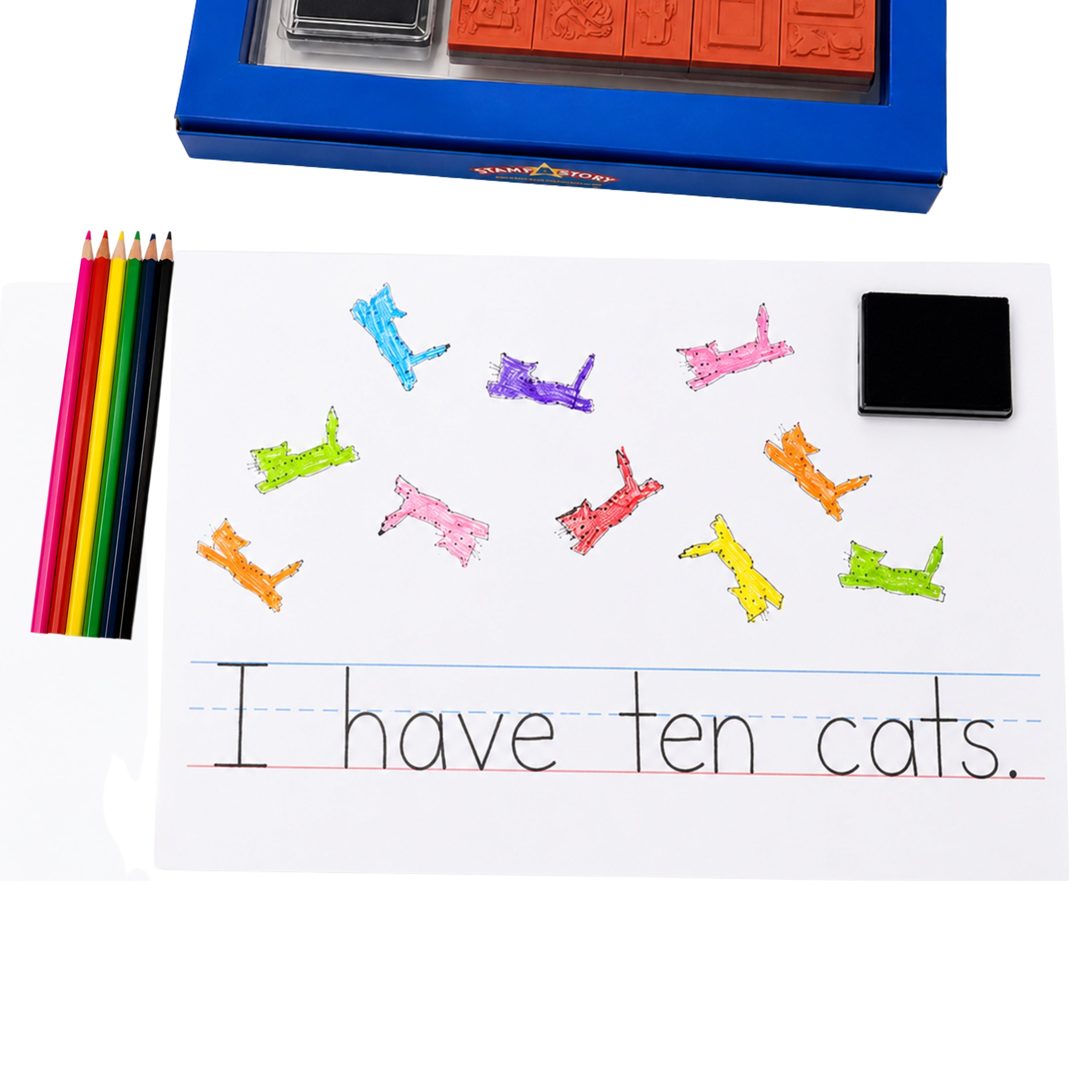 Stamp-A-Story Creative Rubber Stamp Set | 33 Stamps