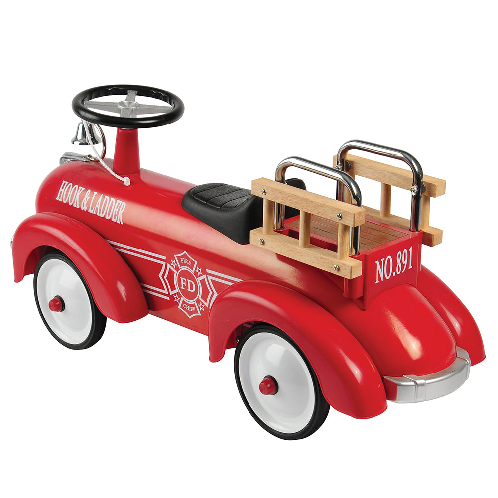 Back View of Hook & Ladder Steel Ride-On Fire Truck