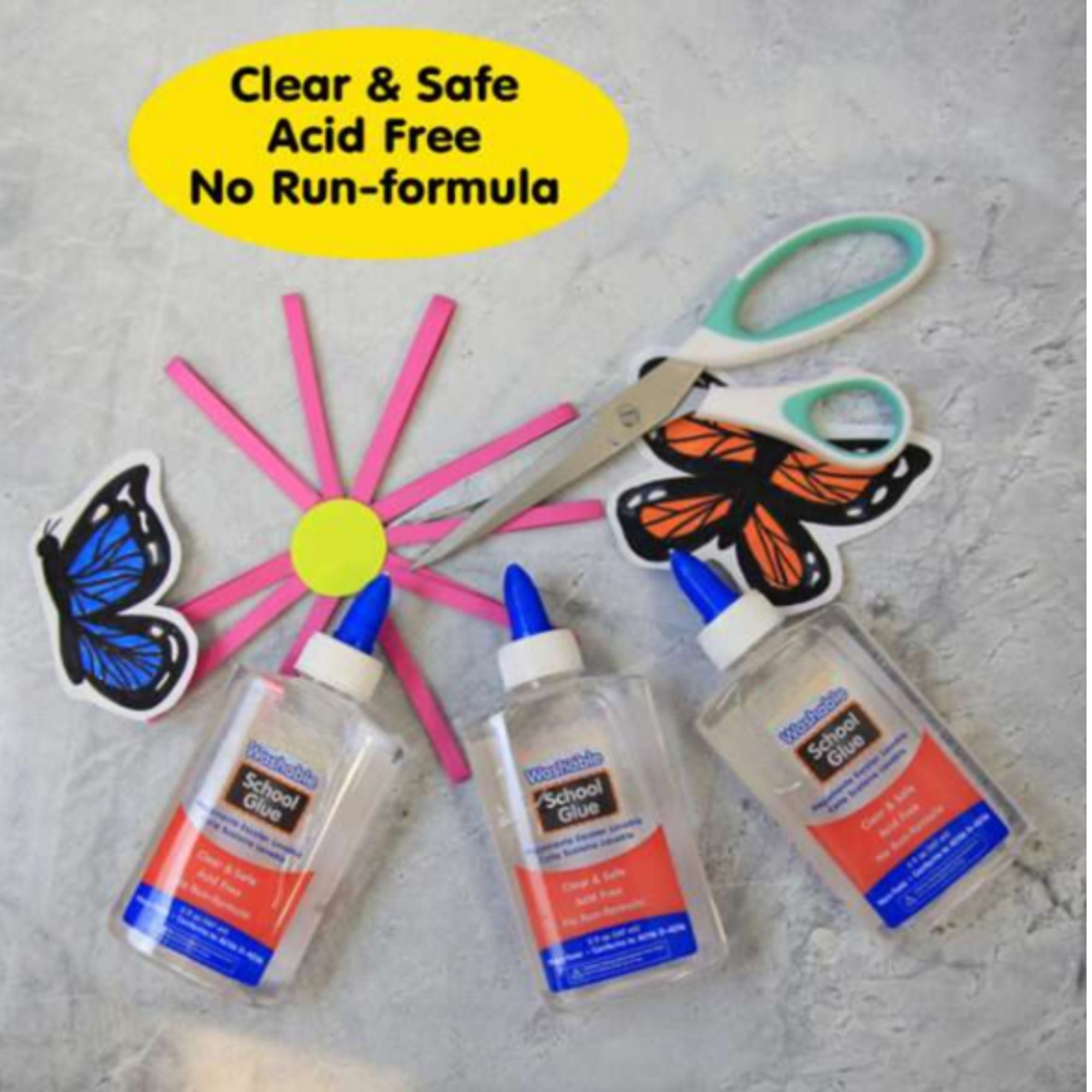 Three Bottles of Clear Washable Glue
