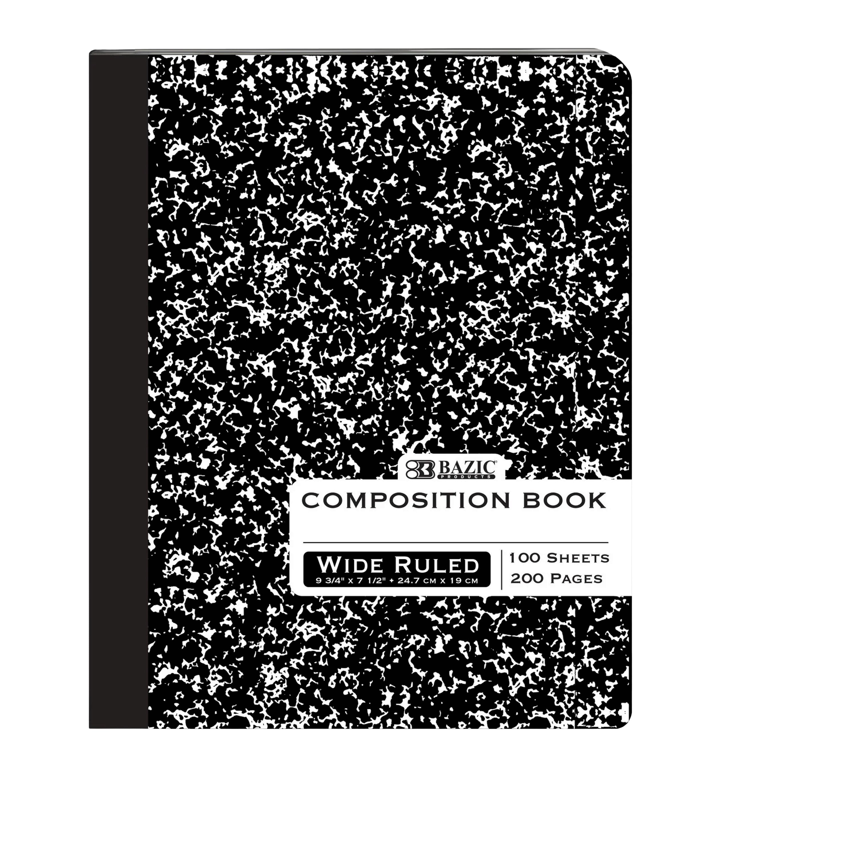 Wide Rule Composition Book, 100 Sheets, Black Marble