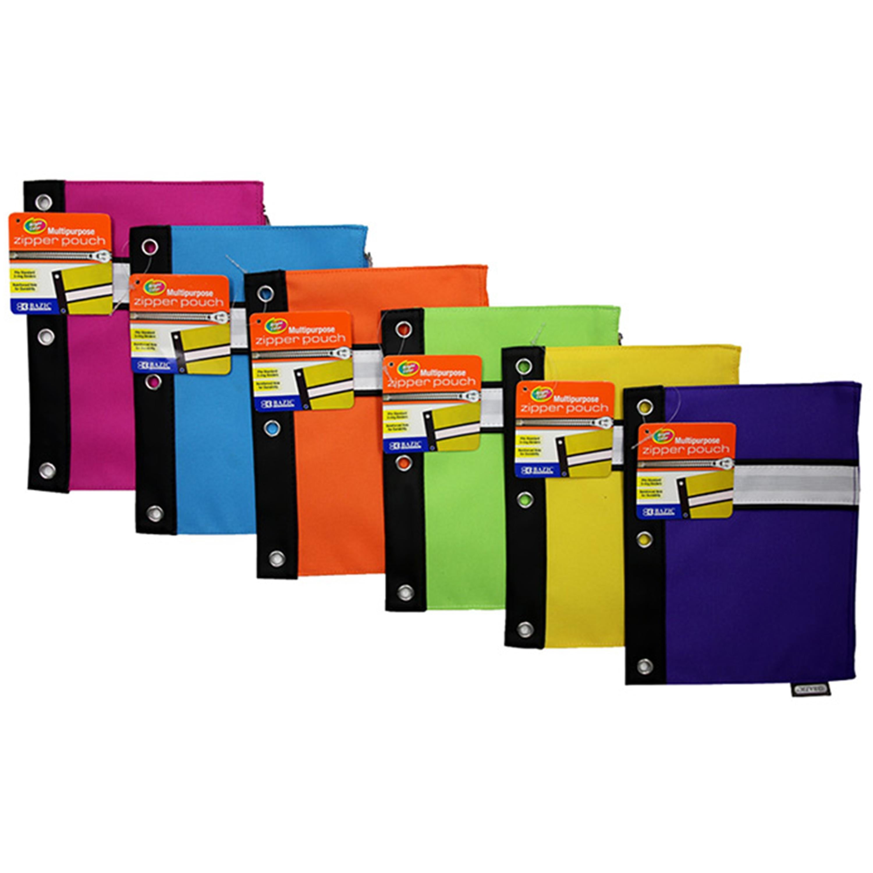 Bright Color 3-Ring Pencil Pouch