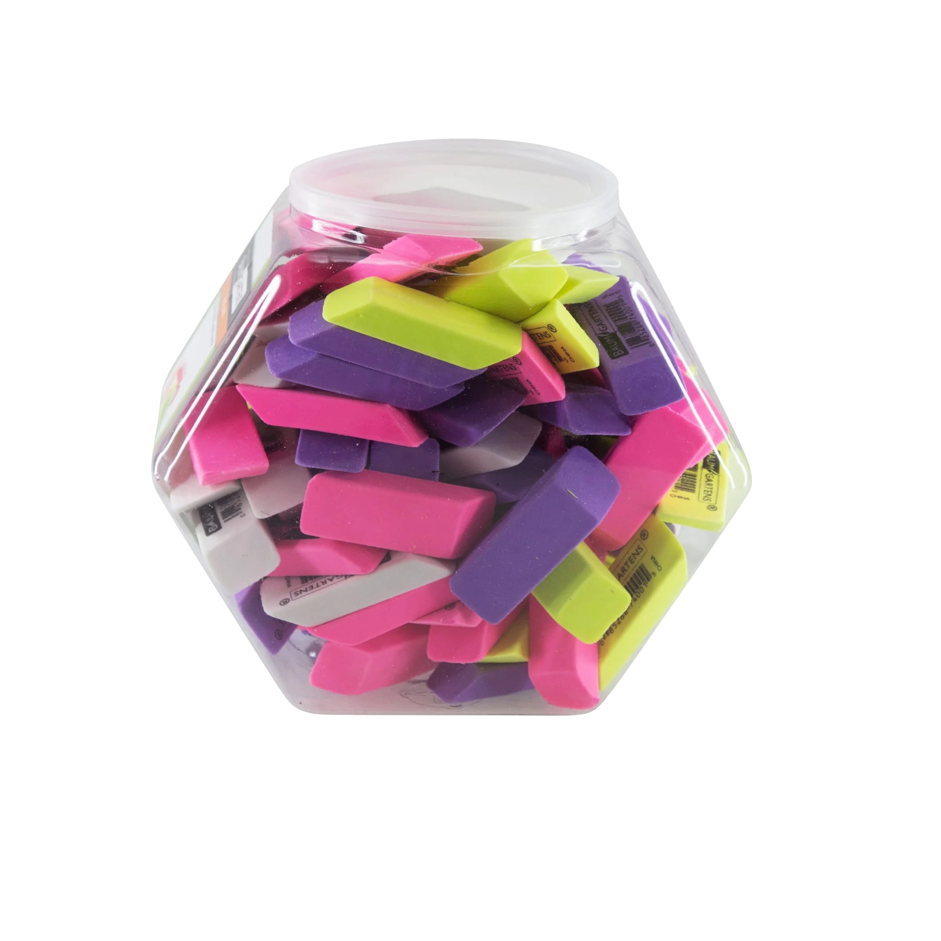 Baumgartens Neon Erasers – Tub of 100
