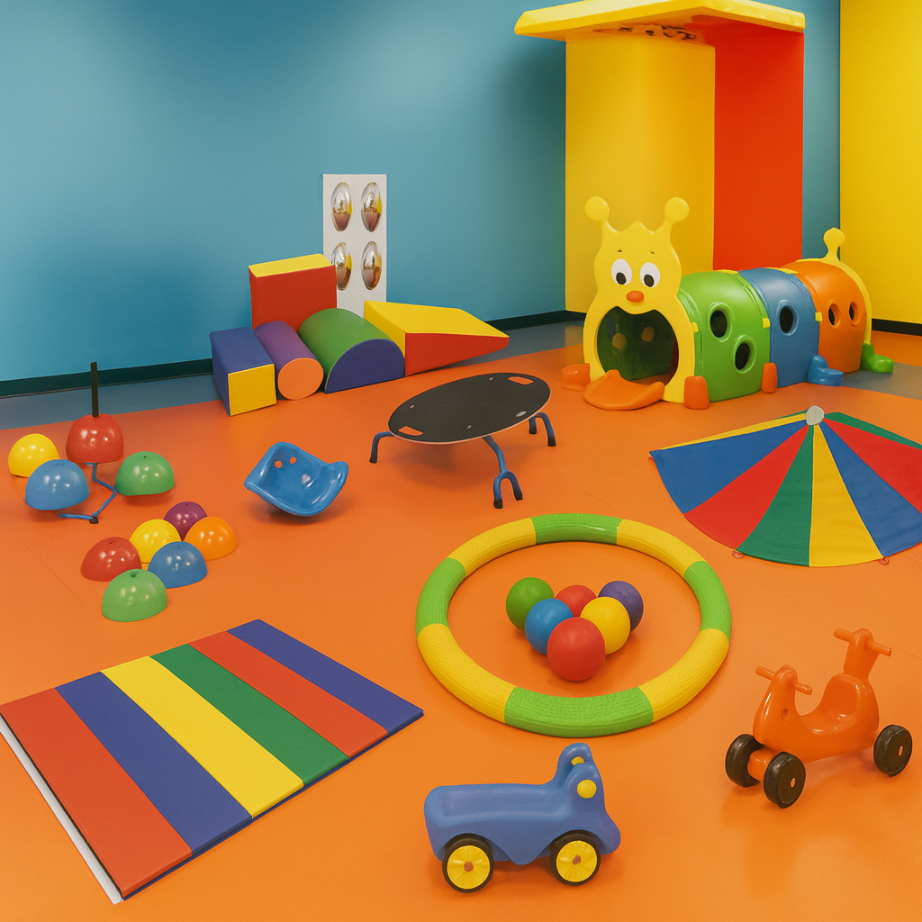 Bounce U Toddler Party Center – Arena A | 12-Piece Indoor Play Bundle with 10 Engaging Activity Zones