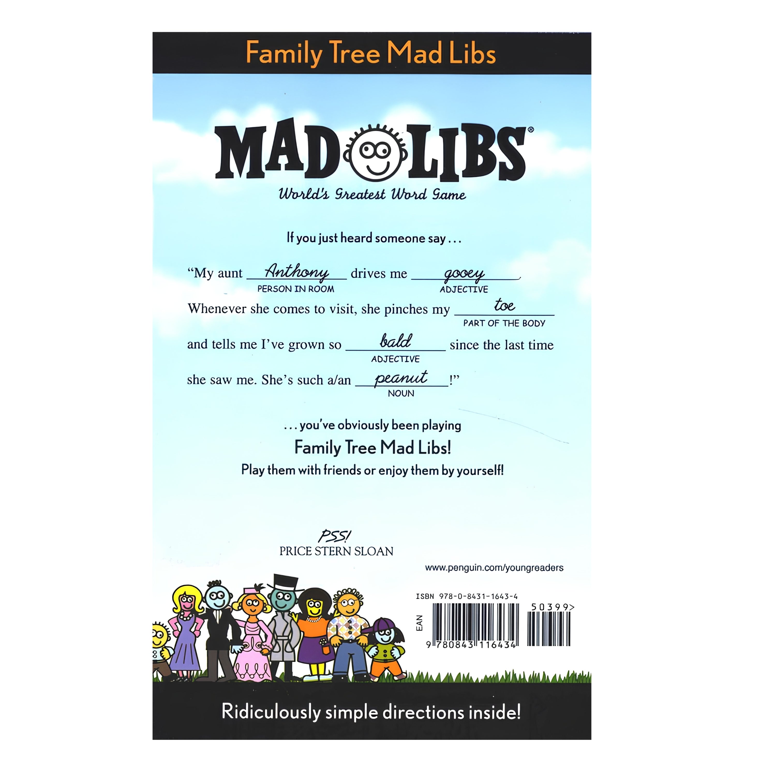 Family Tree Mad Libs Word Game for Kids