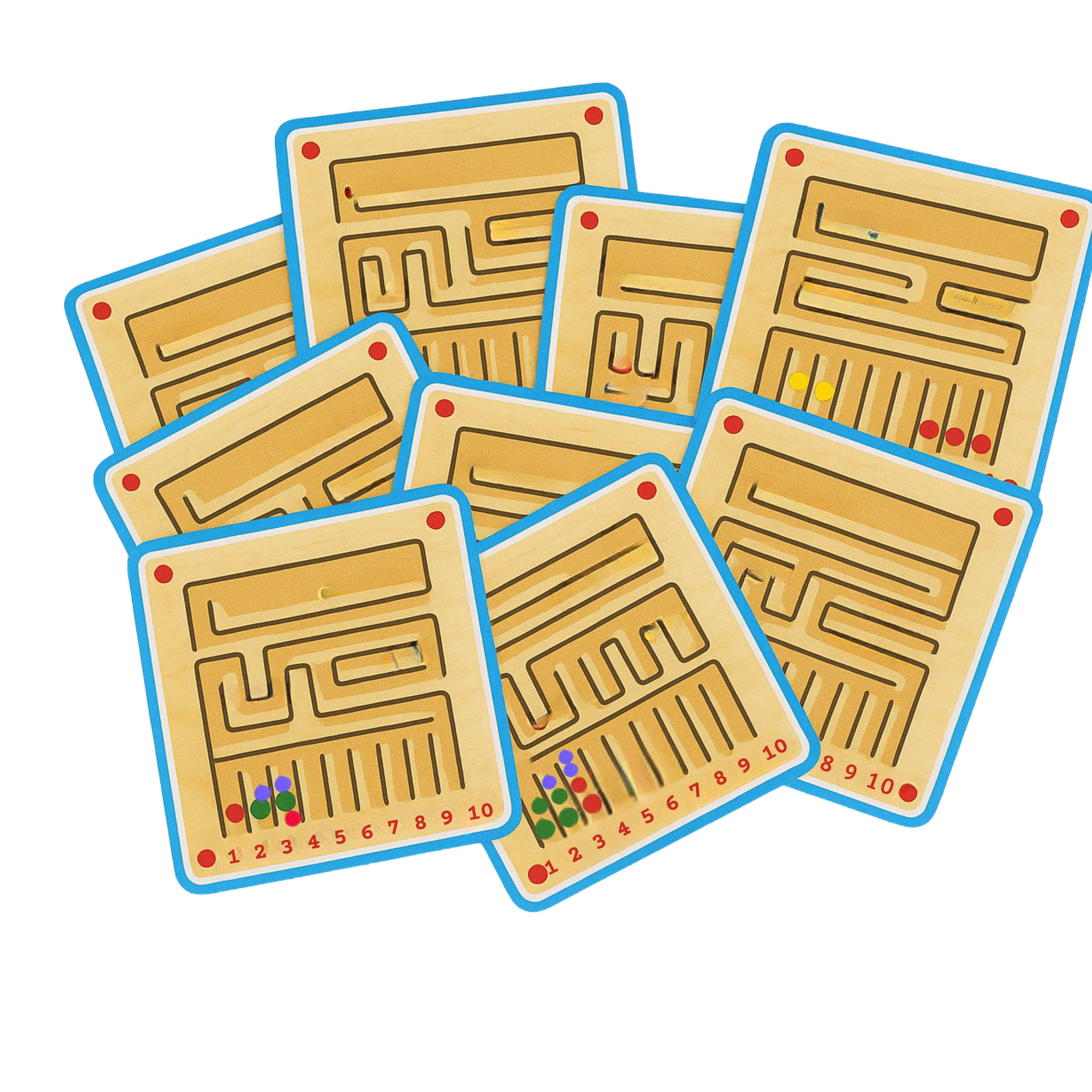 Magnetic Counting Maze Board with Pattern Cards
