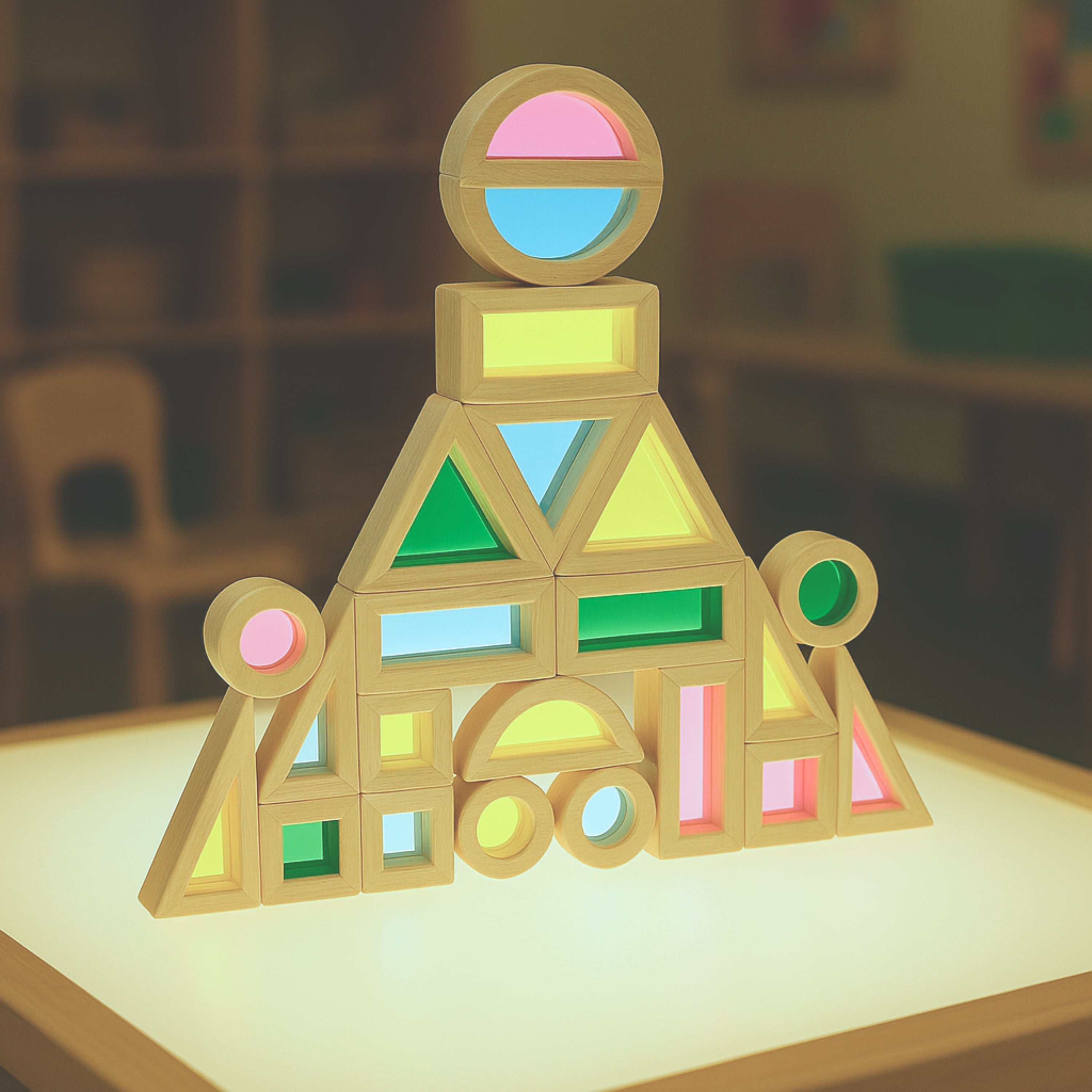 STEM Color Mixing Building Blocks | 24-Piece Light Table Set