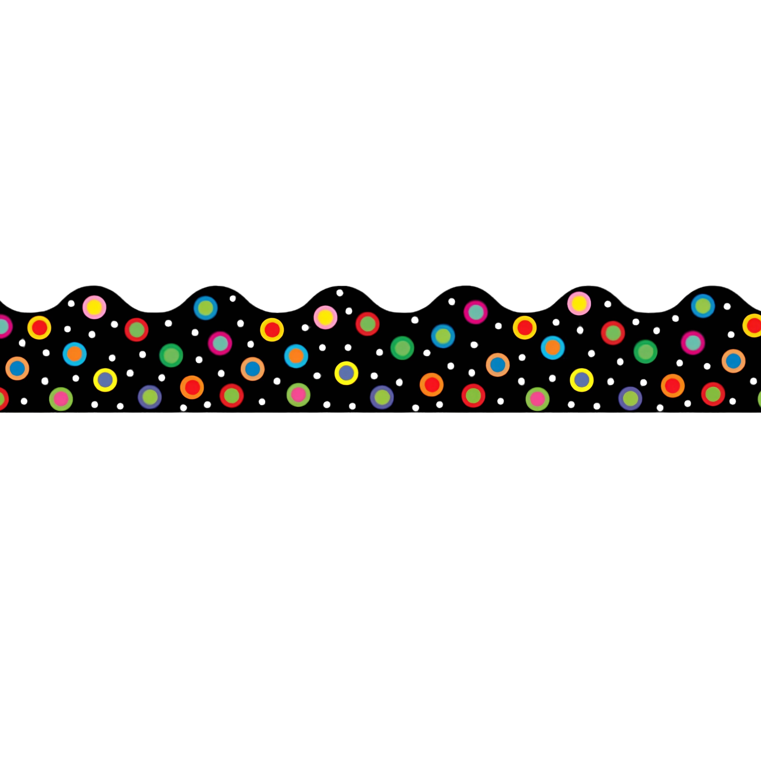 Colorful Dots Wavy Classroom Border Trim