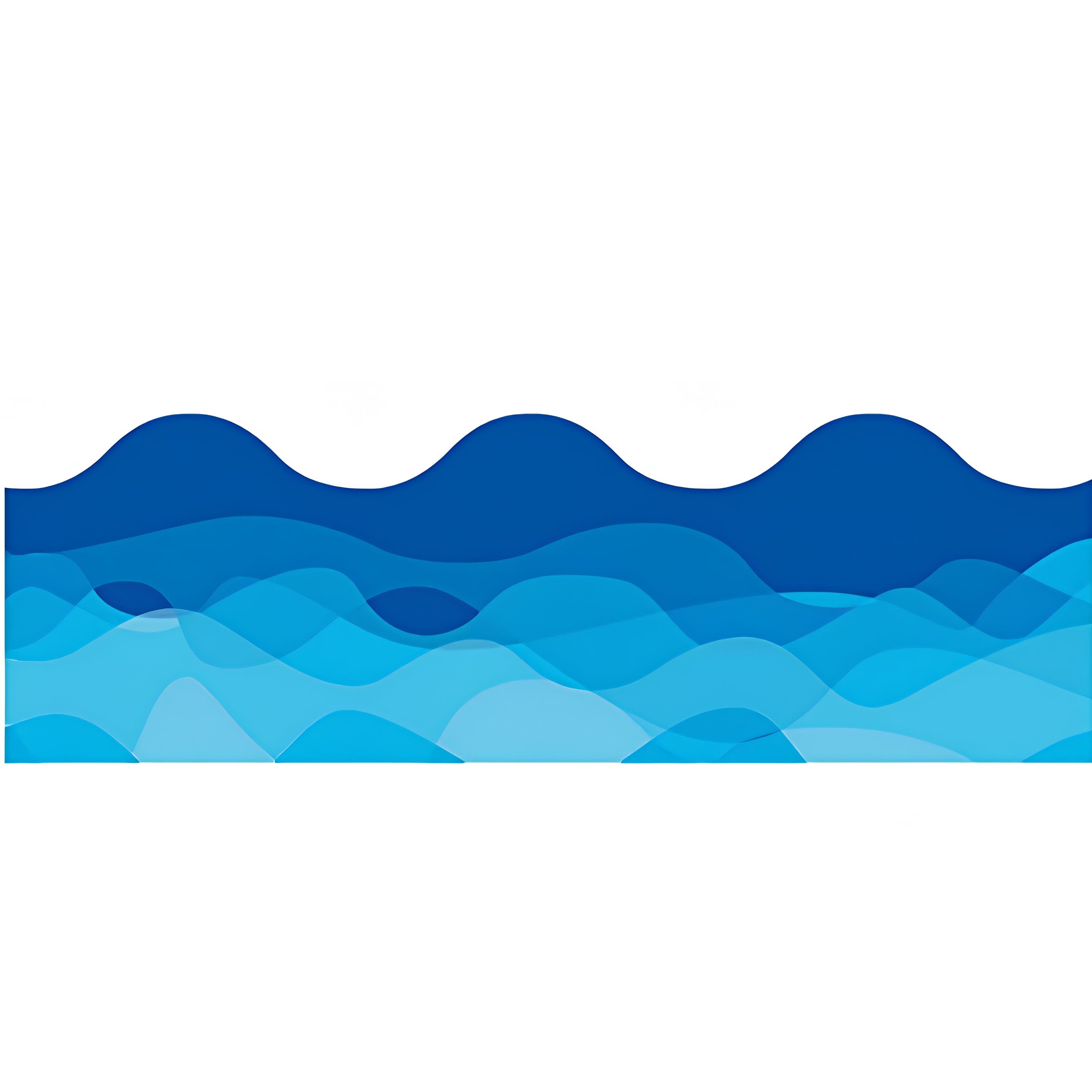 Waves of Blue Wavy Bulletin Board Border, 35 Feet
