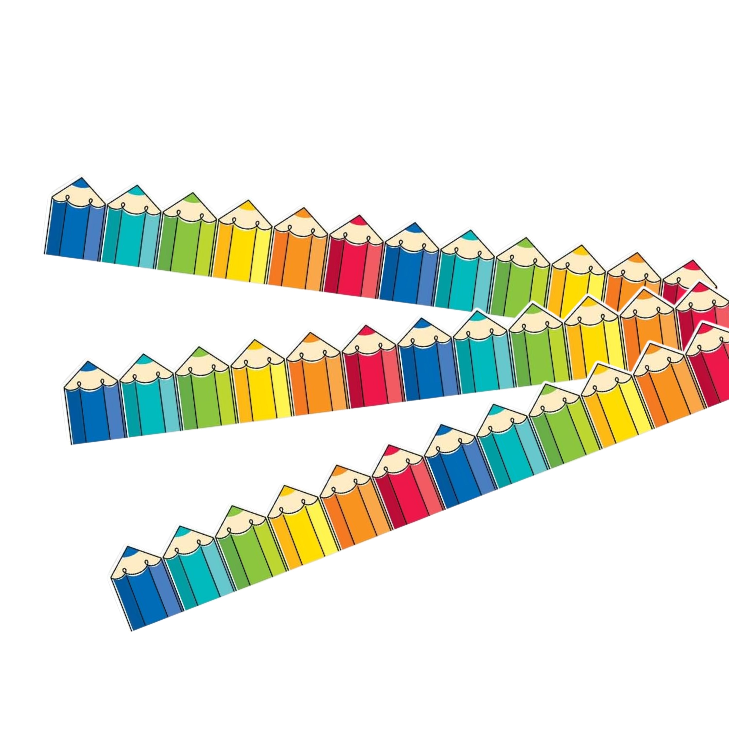 Colorful Doodle Pencil Classroom Border Trim – Set of 12