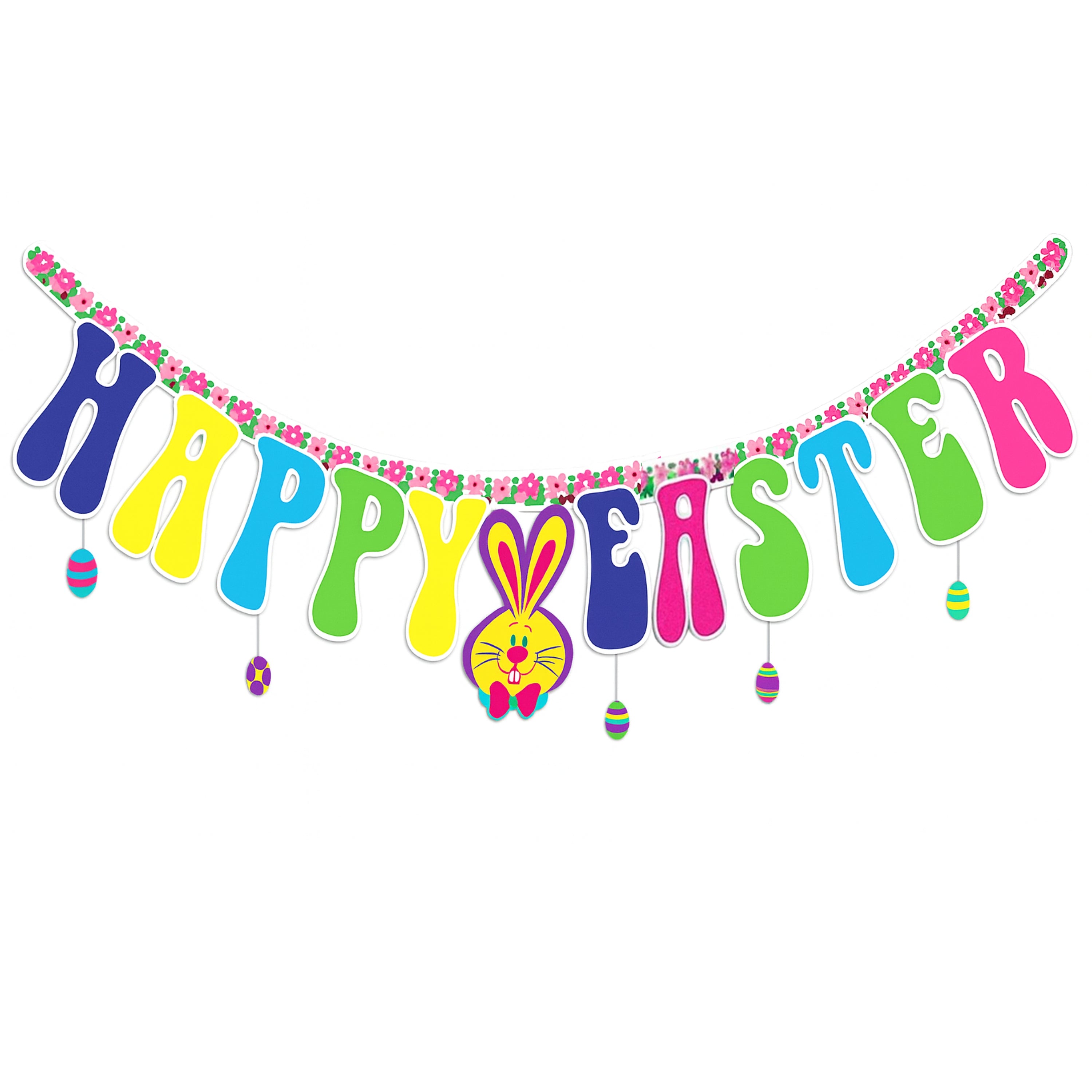 Happy Easter Banner – 13" x 118" | Bright, Festive Décor for Classrooms or Homeschool
