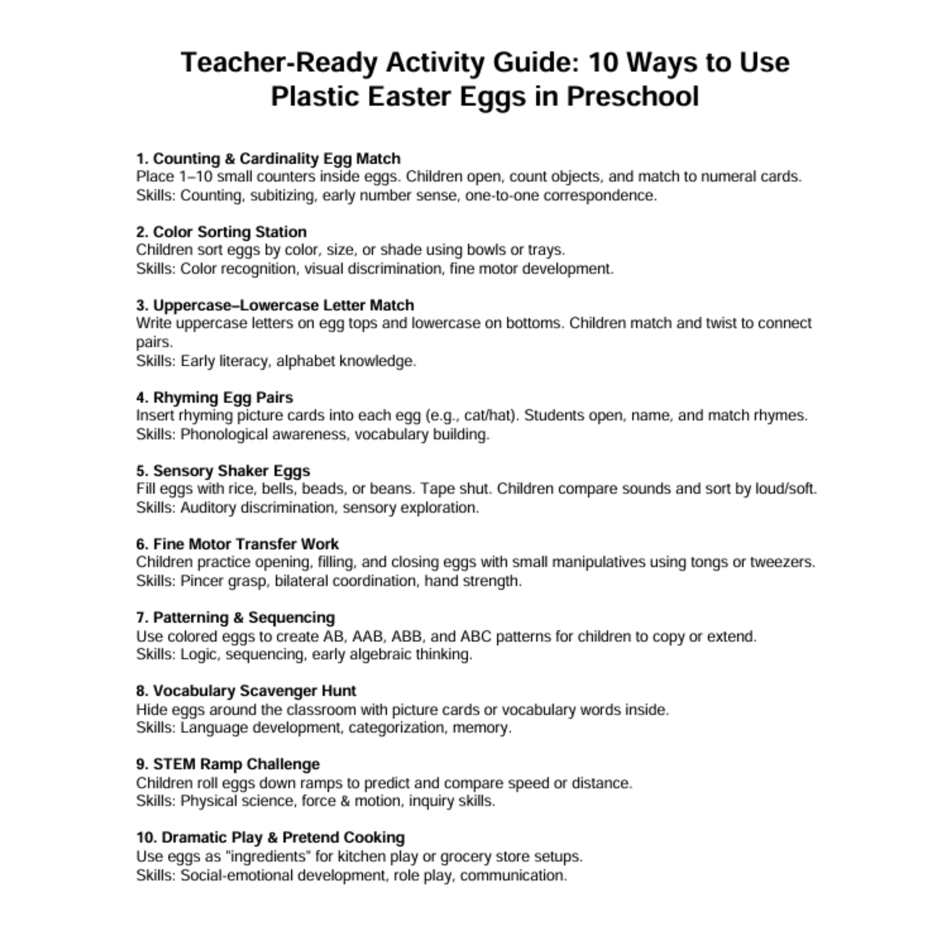 Plastic Eggs - 50 Pieces