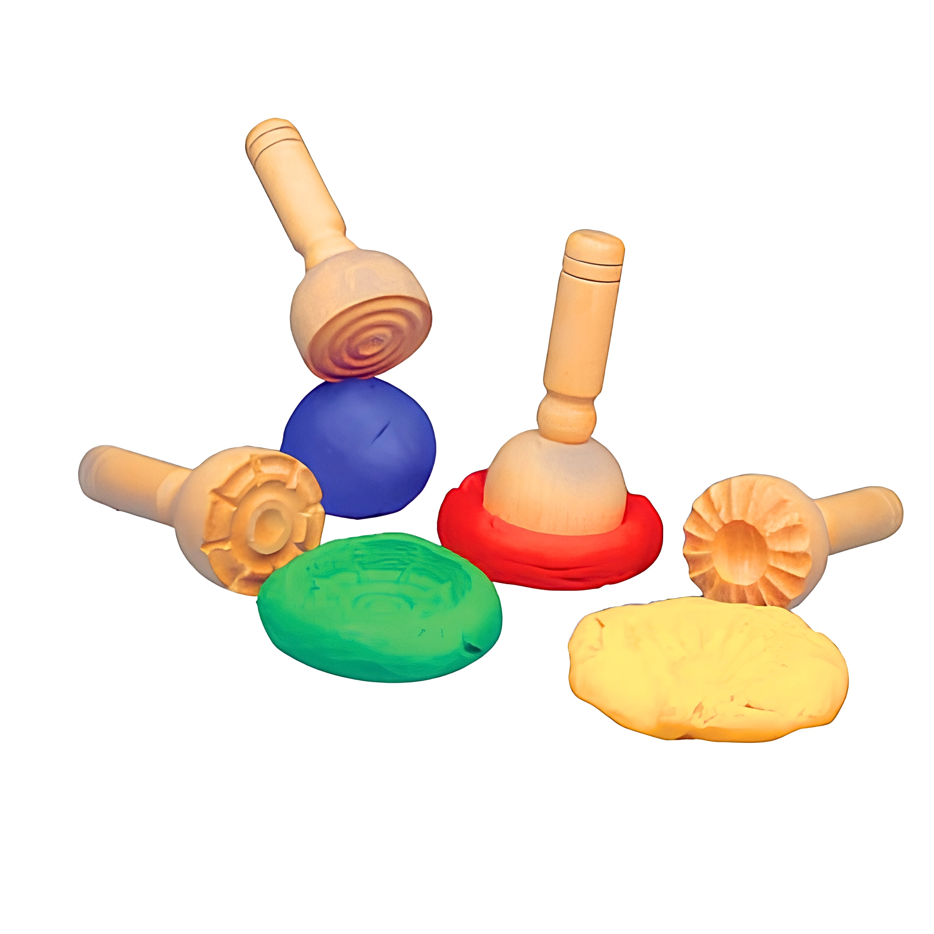 Wooden Dough Stampers - Set of 4