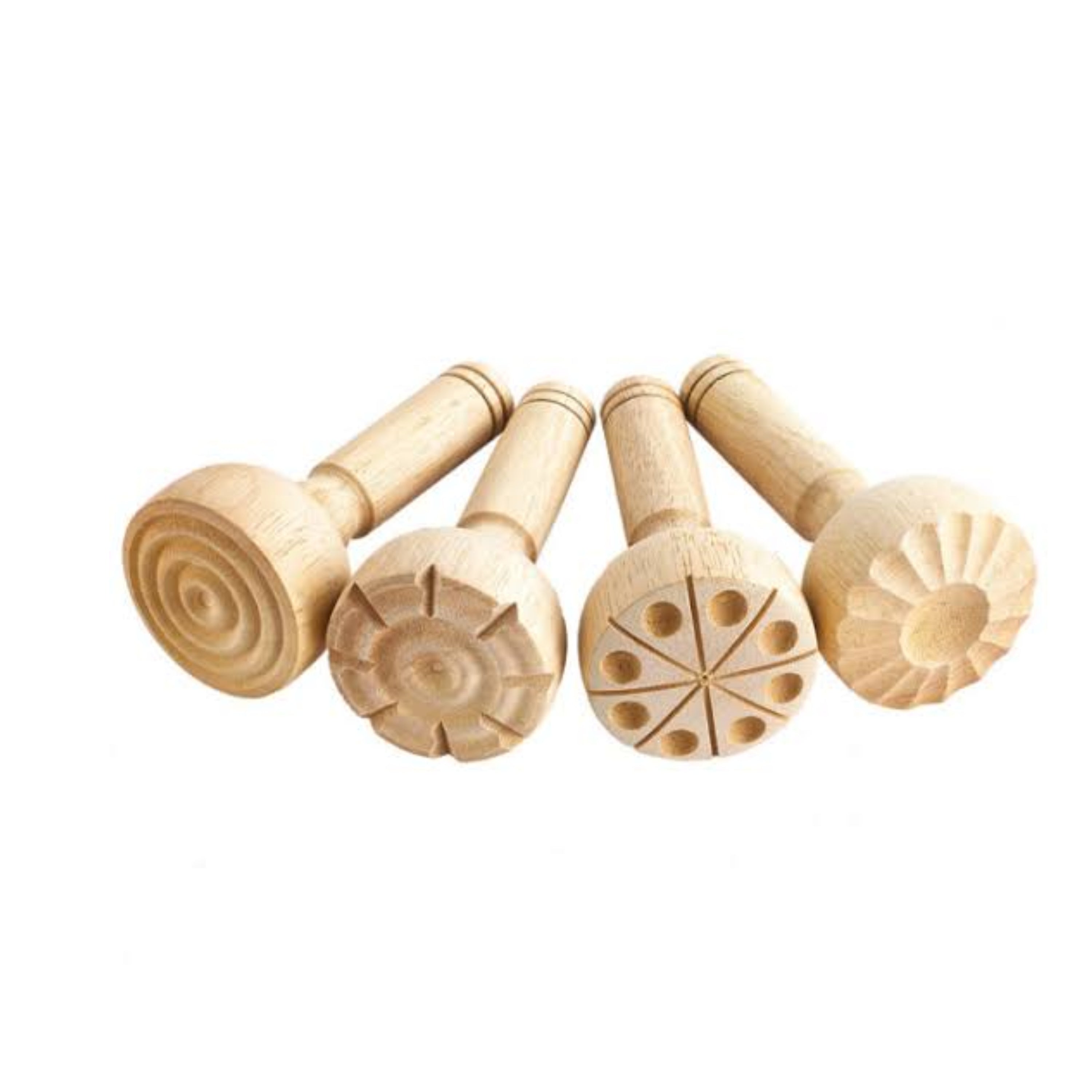 Wooden Dough Stampers - Set of 4