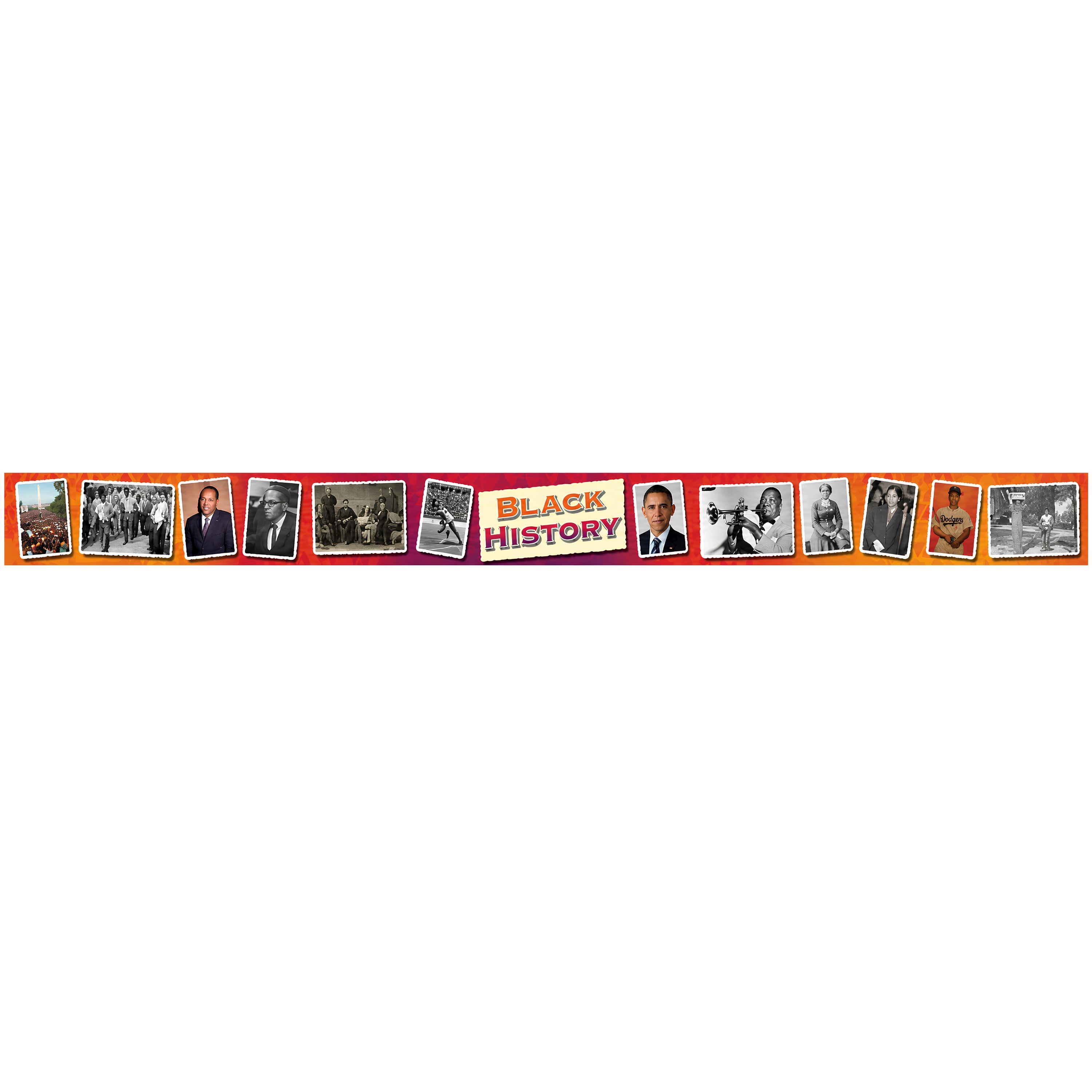 Black History Photo Border Bulletin Board Trimmer – Set of 12