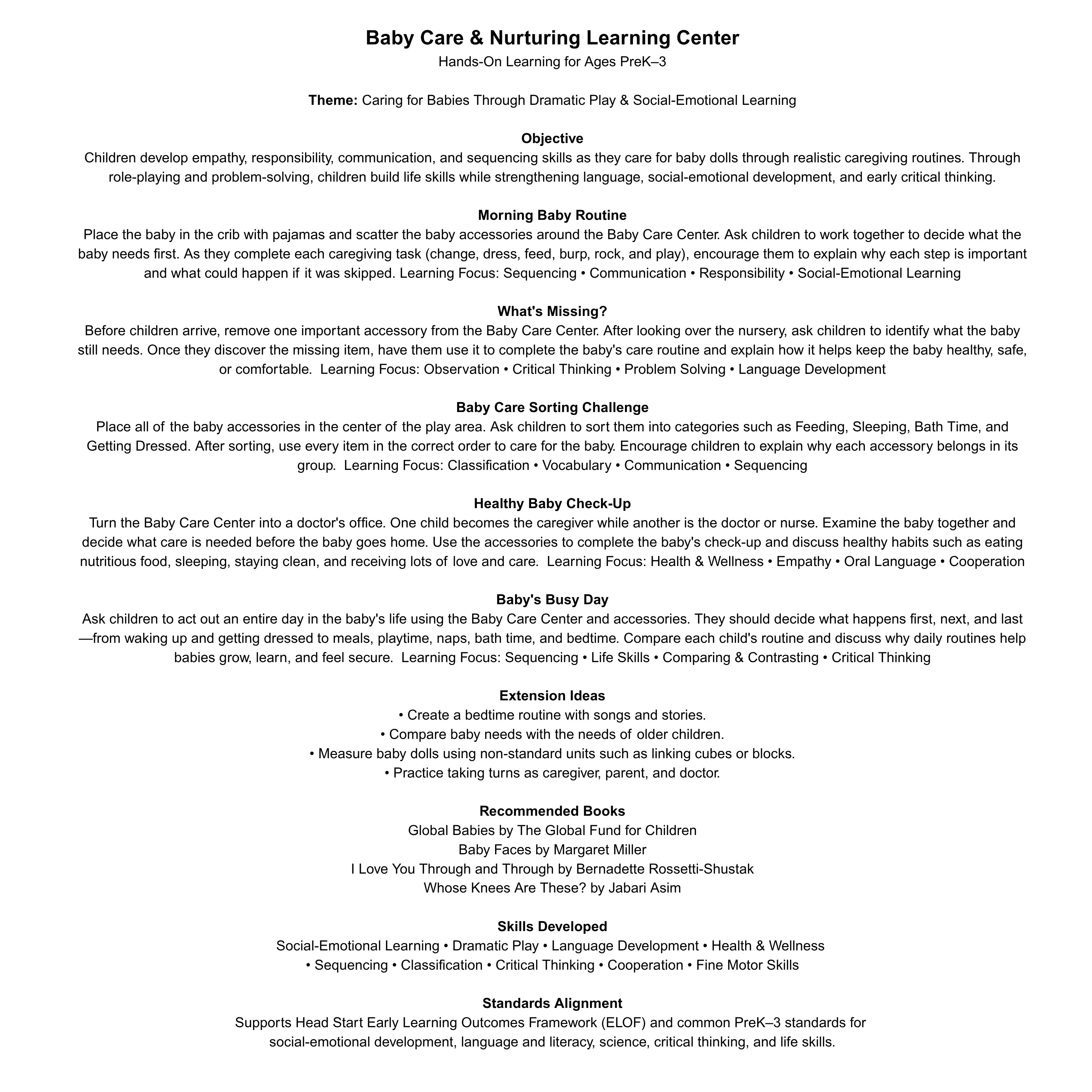 Baby Care & Nurturing Learning Center