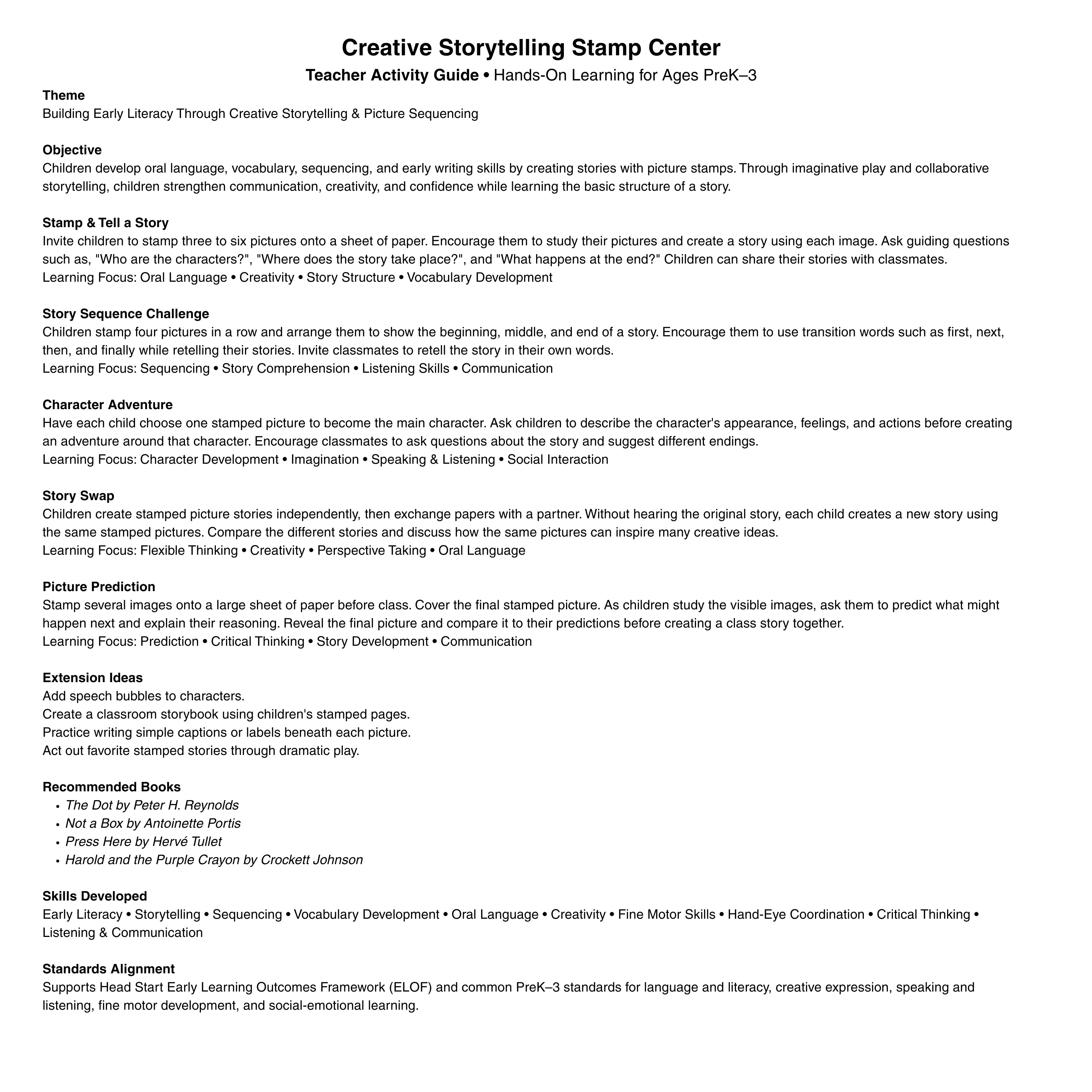 Storytelling Stamp & Creative Writing Center
