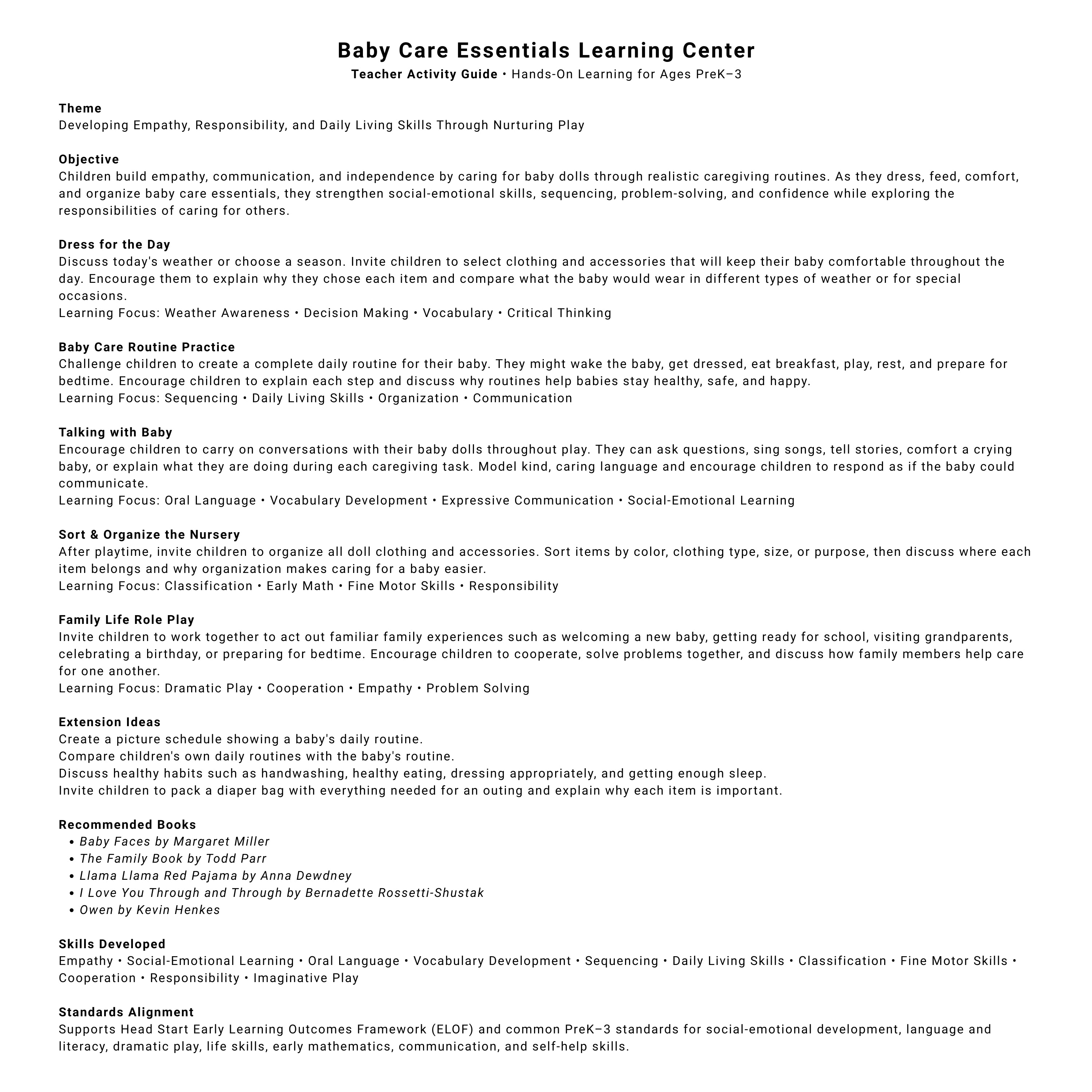 Baby Care Essentials Center