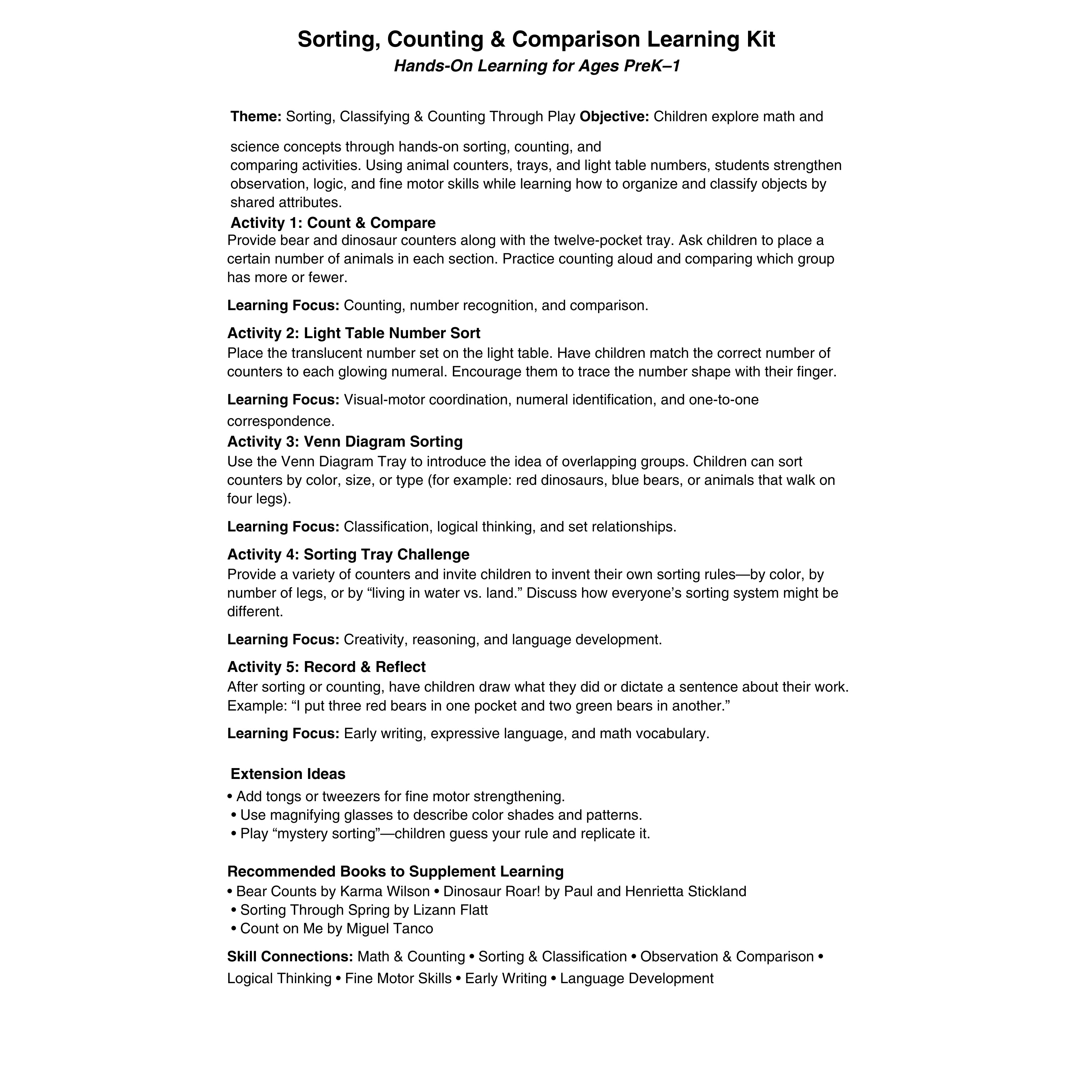 Early Math & Sorting Skills Bundle