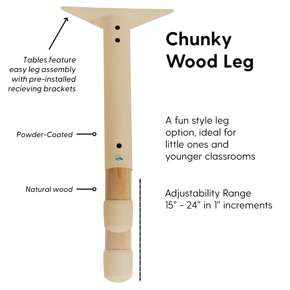 48" Clover Activity Table with Adjustable Wood Legs | Montessori-Inspired Classroom Furniture