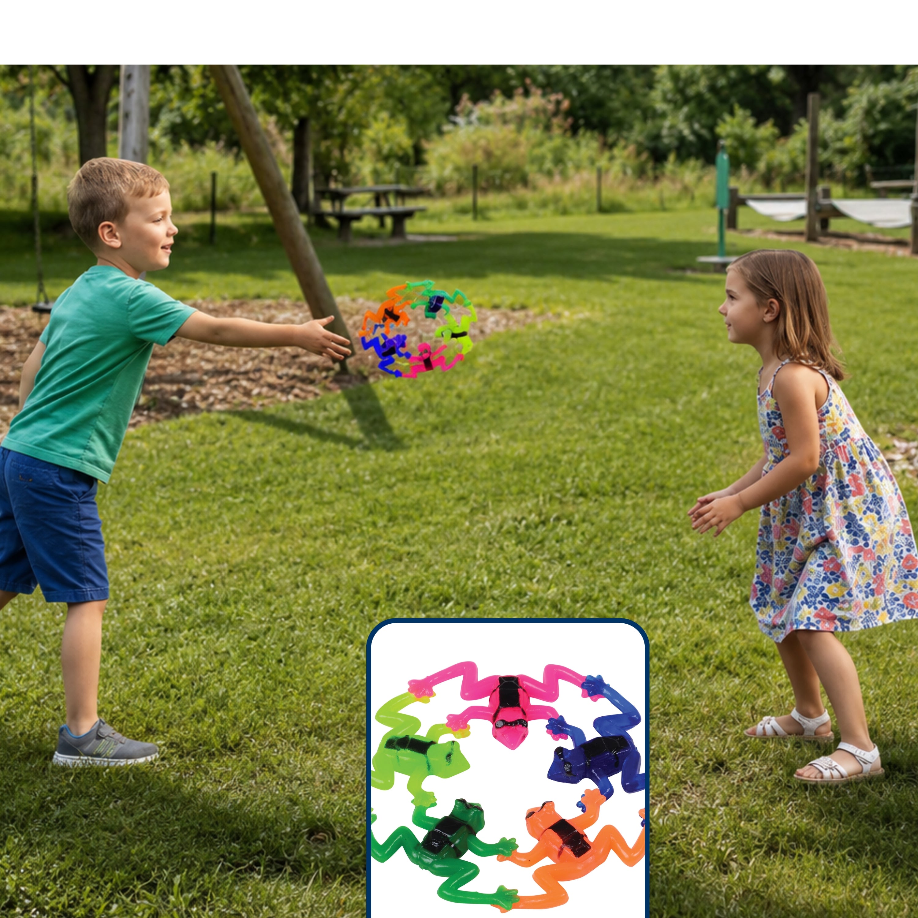 Soft Rainbow Frog Tossing Ring