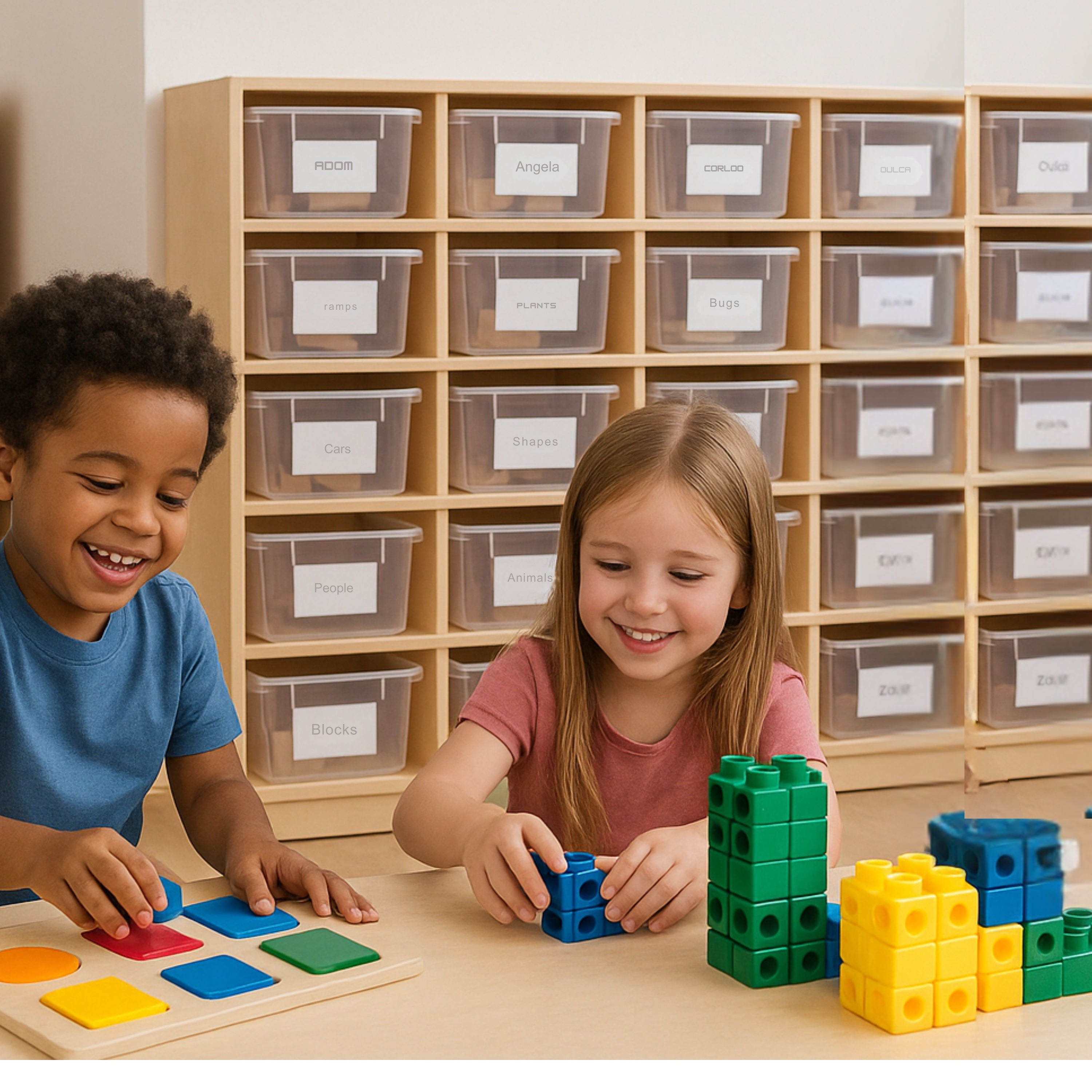 25-Cubbie Birch Storage Unit | Classroom Tote Organizer