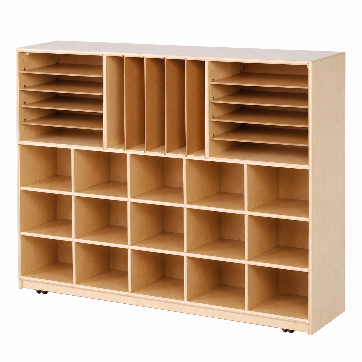 Multi-Storage Center with Woven Wicker Baskets