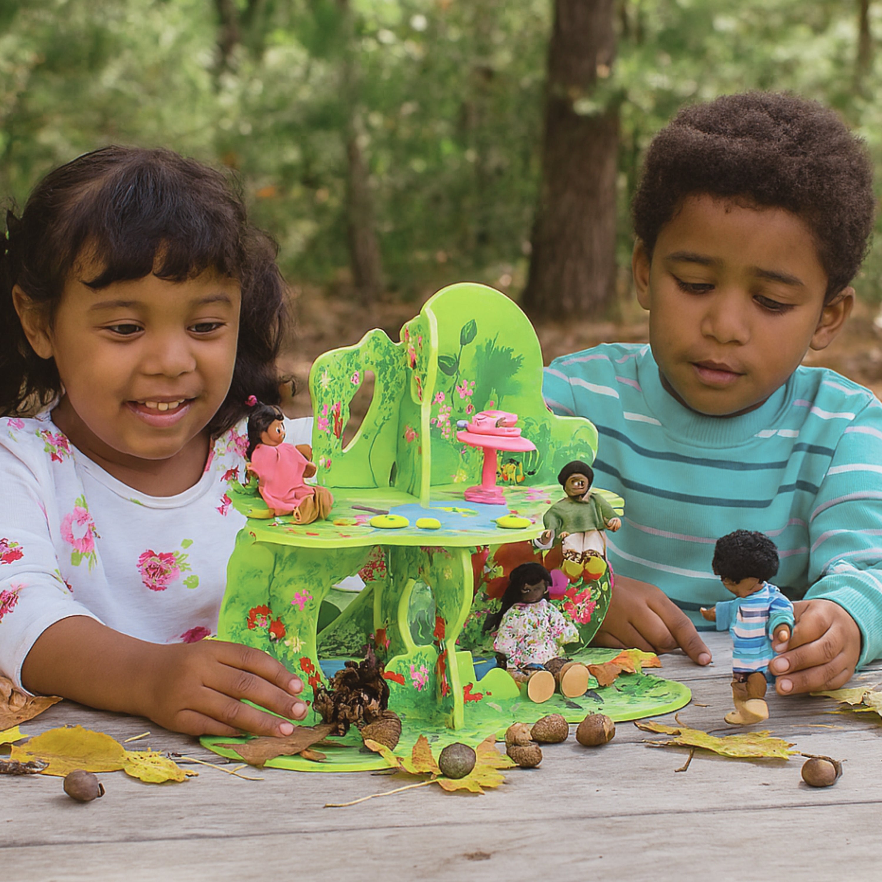 Wooden Small World Forest 3D Playscape – A Whimsical Setting for Preschool Storytelling and Exploration