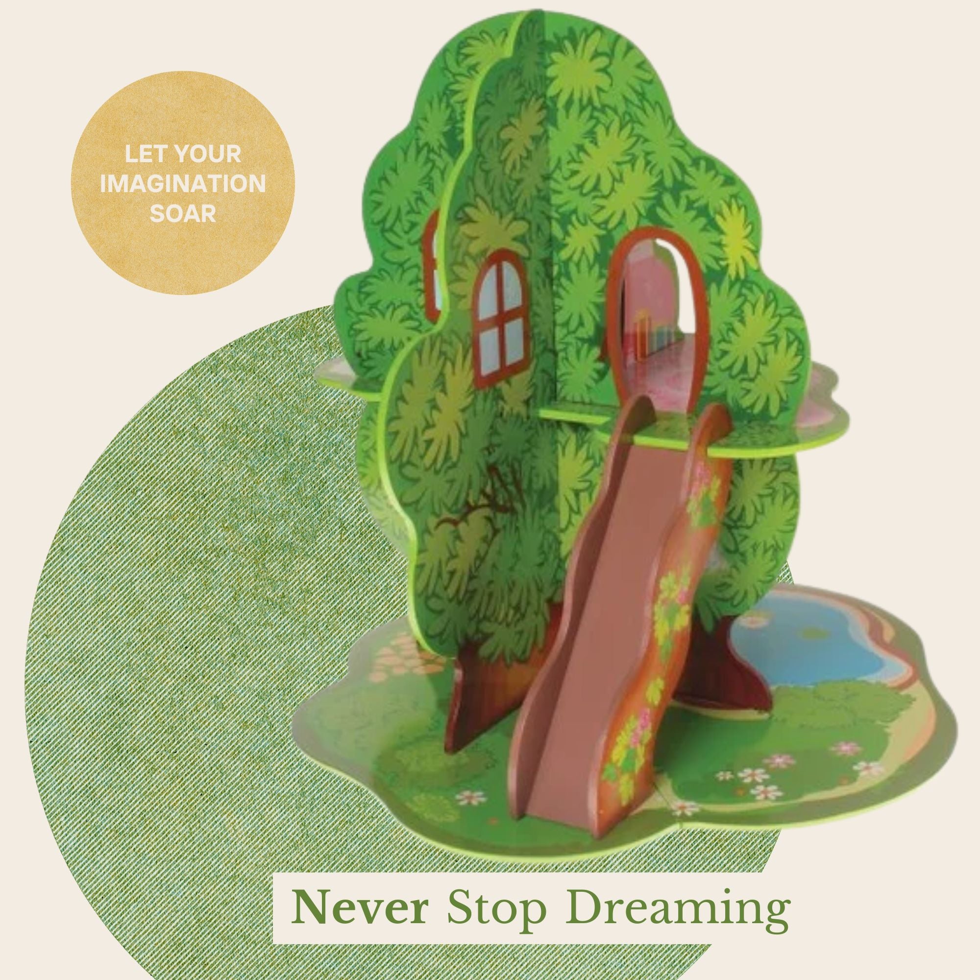 Woodland Treehouse Playset| Multi-Level with Steps & Swing