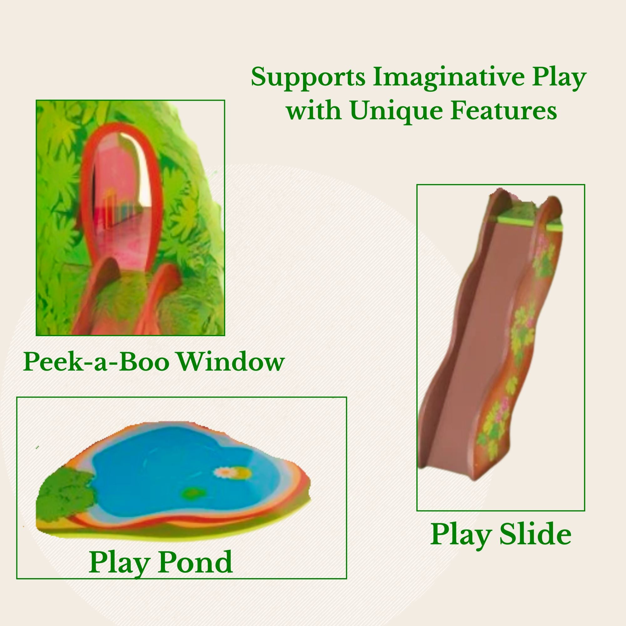 Woodland Treehouse Playset| Multi-Level with Steps & Swing