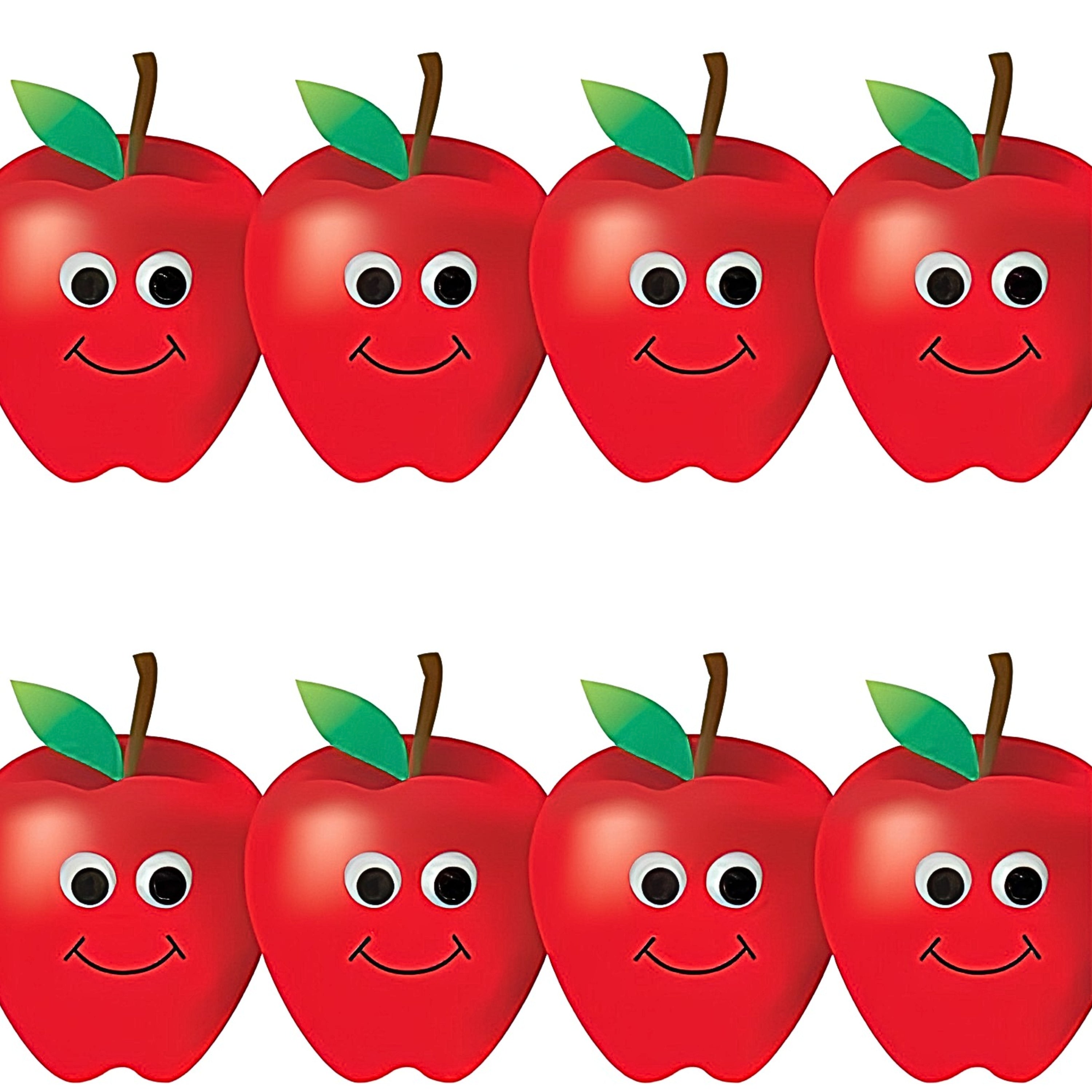 Hygloss Products Happy Apples Die-Cut Bulletin Board Border