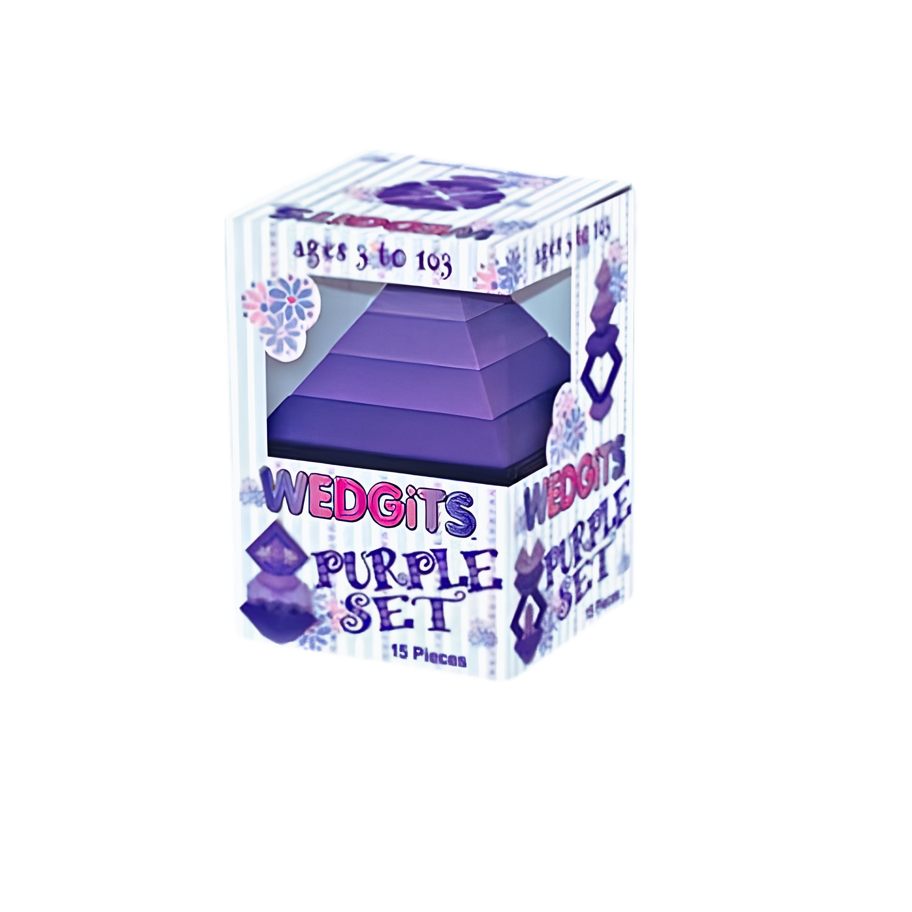 WEDGiTS Purple Building Set – 15 Piece Creative Construction - Wedgits