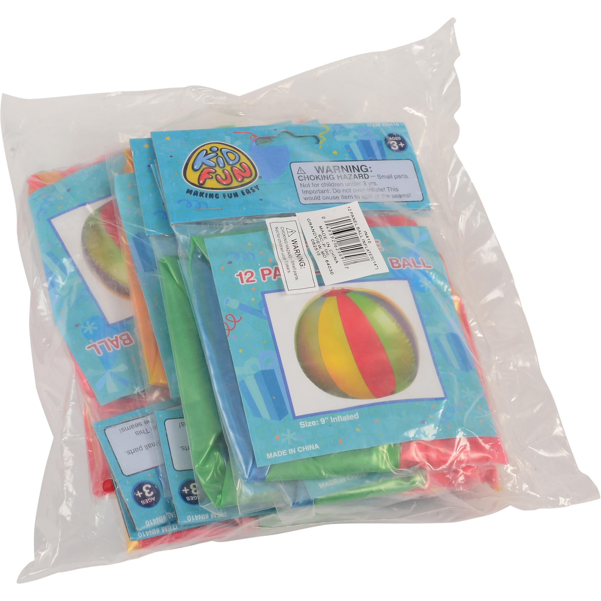 Rainbow Inflatable Beach Balls – 12 Pack, 9"