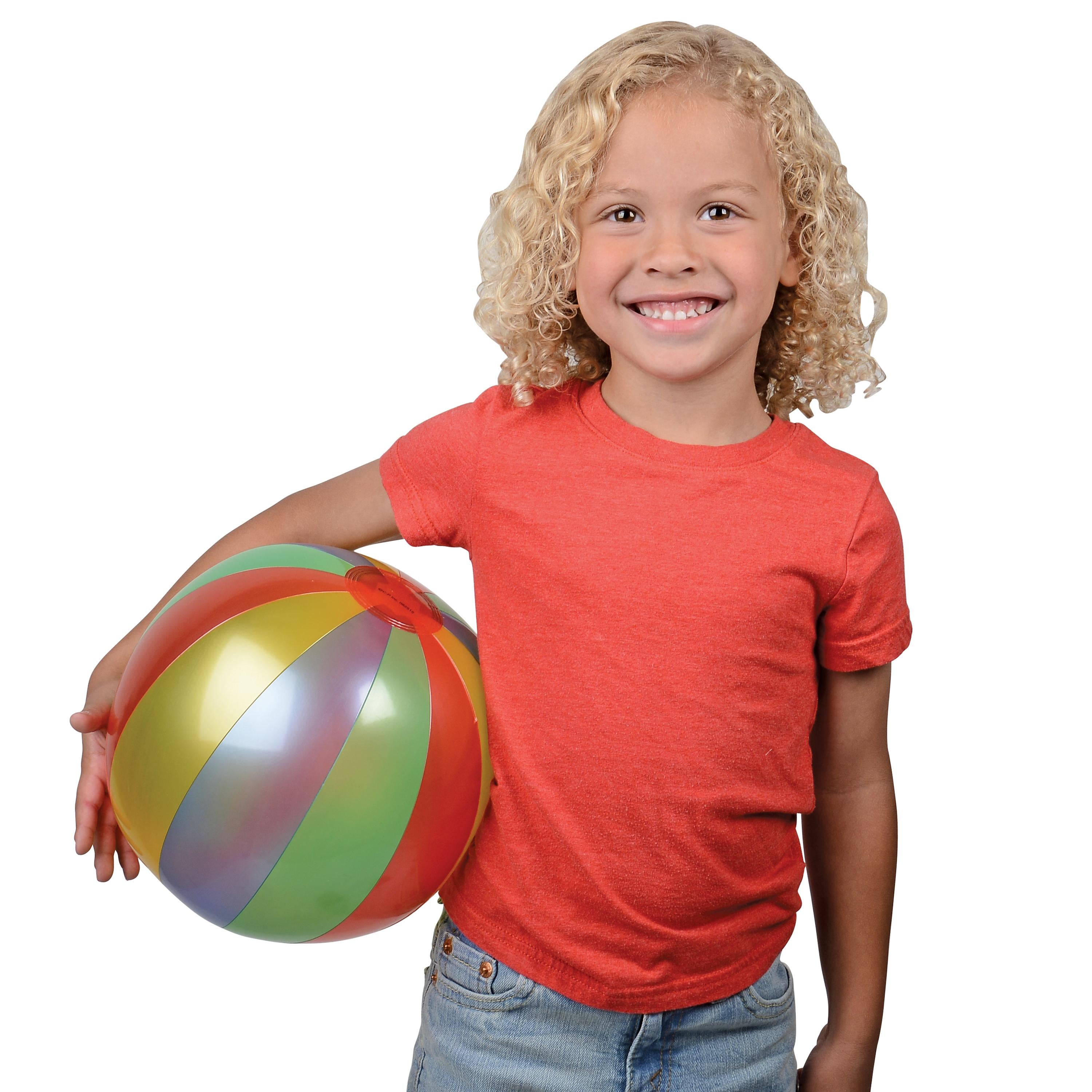 Rainbow Inflatable Beach Balls – 12 Pack, 9"