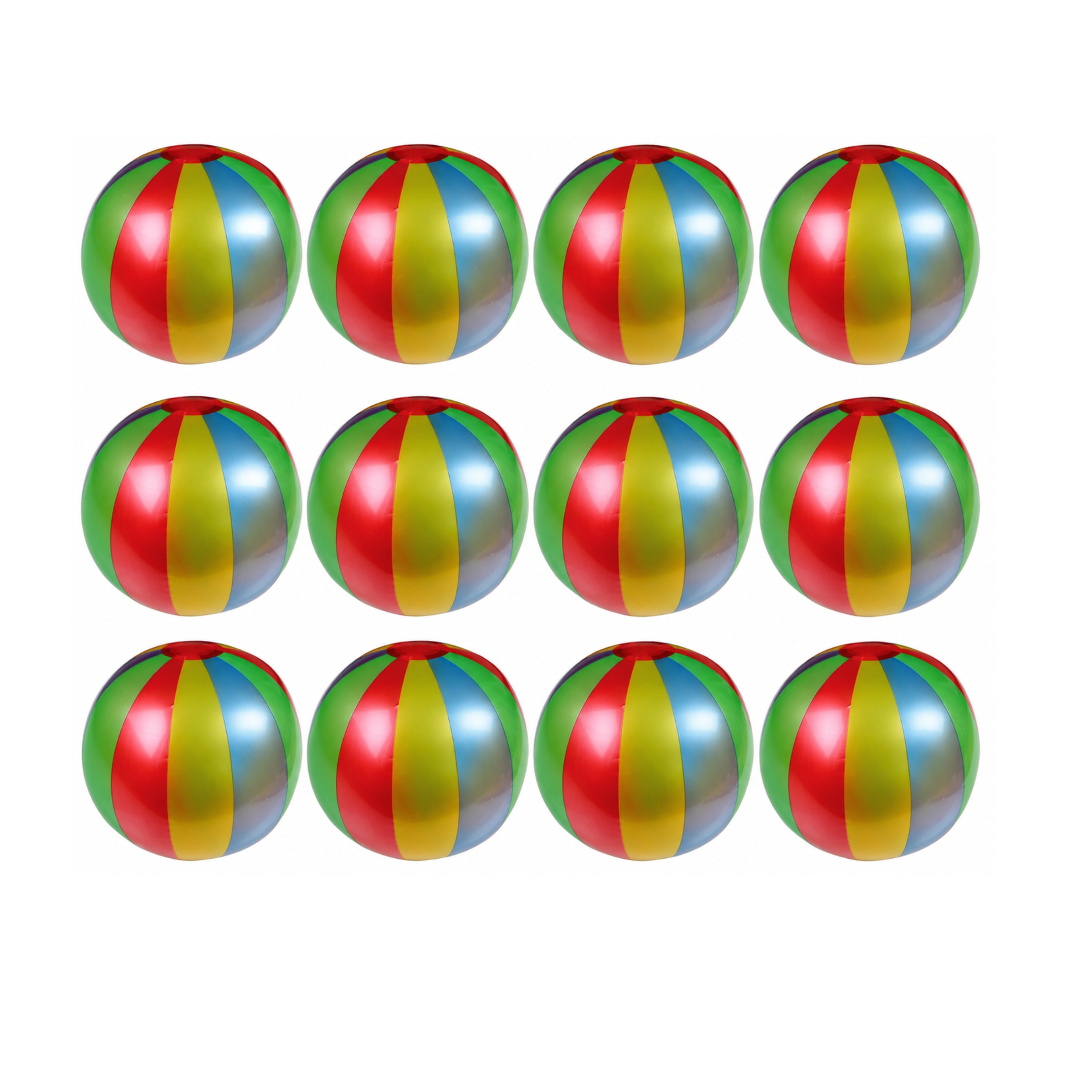 Rainbow Inflatable Beach Balls – 12 Pack, 9"
