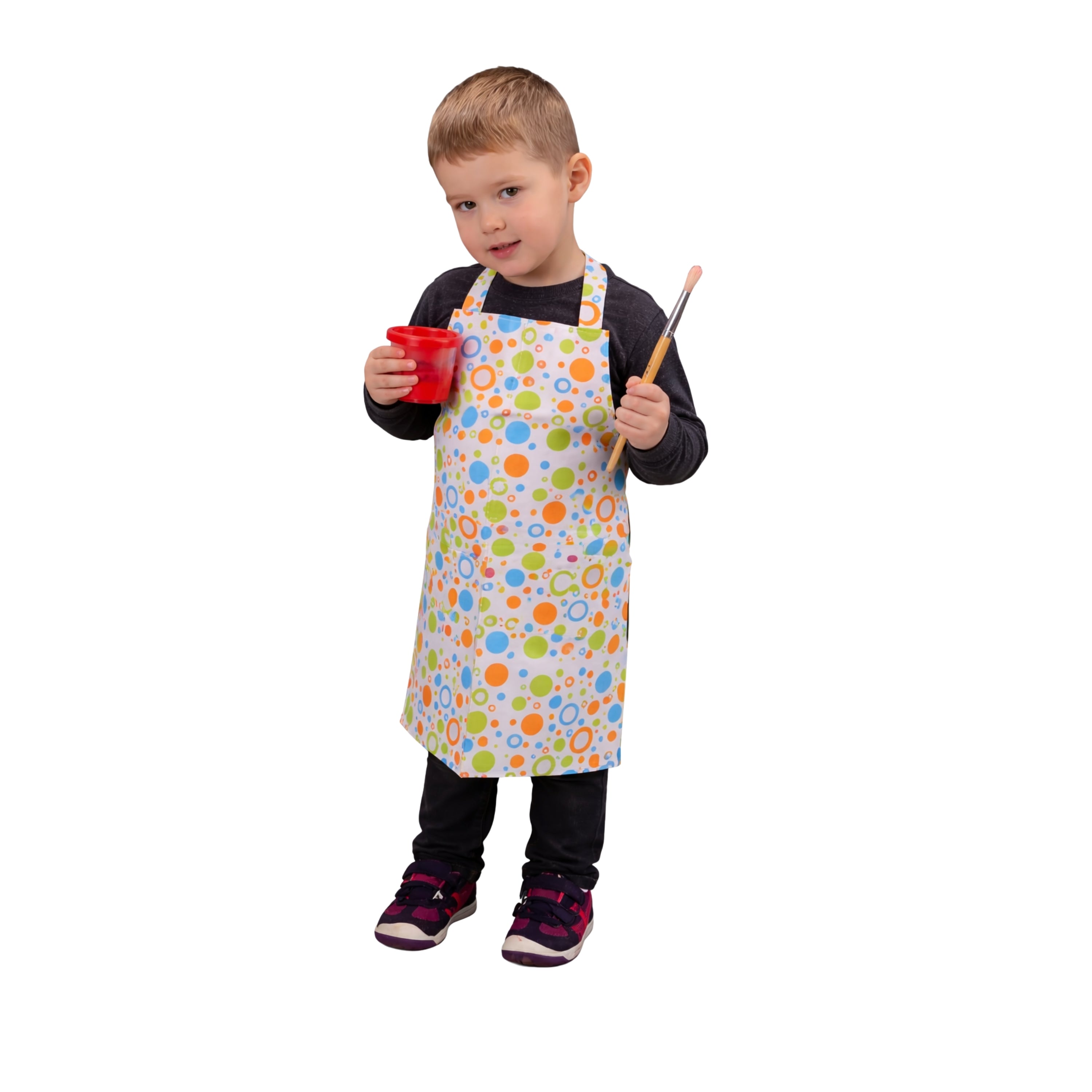 Durable Vinyl Splat Mat & Apron Set | Toddler Art Mess Protection