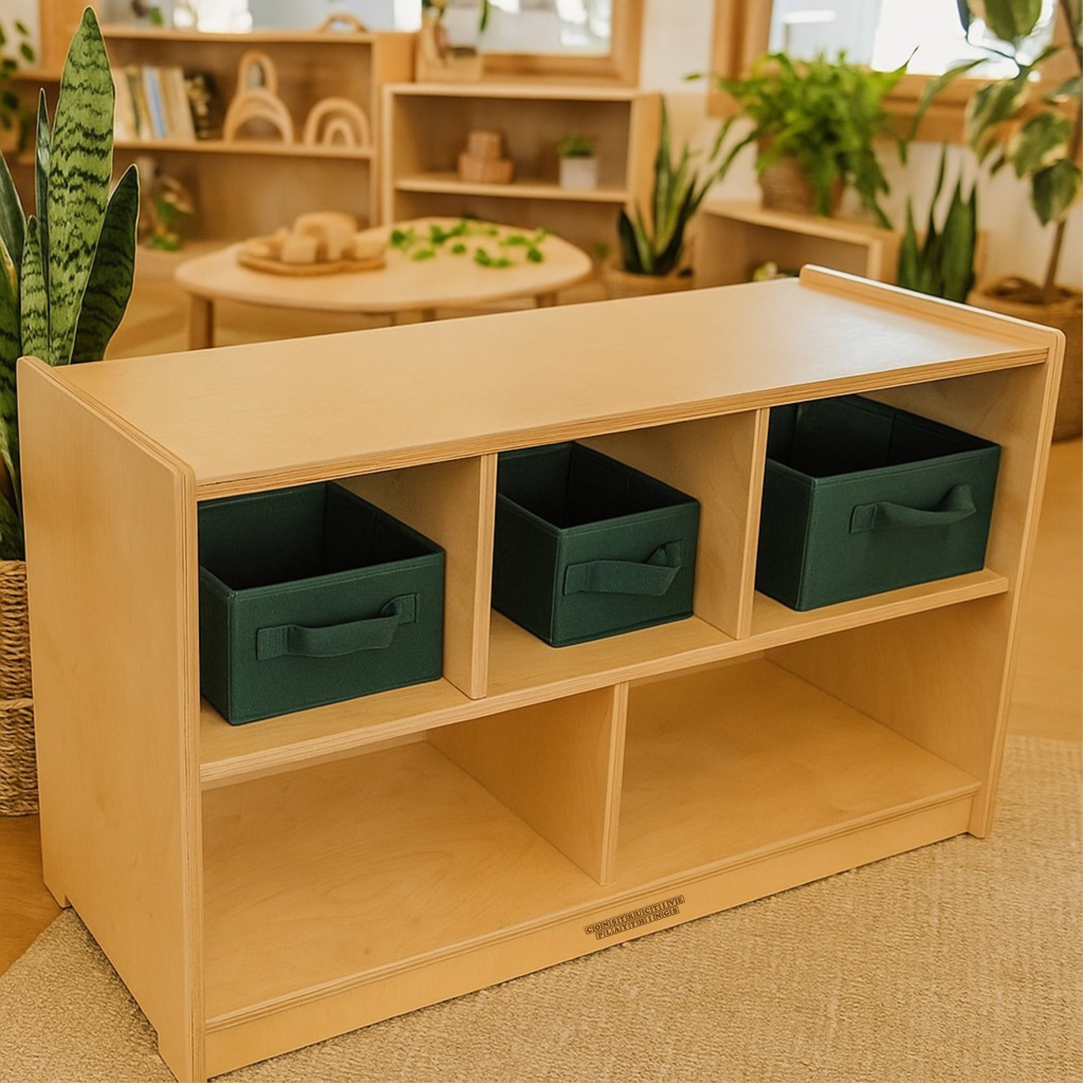 Nesting Green Storage Bins | Set of 3 Foldable Organizers in Varying Sizes