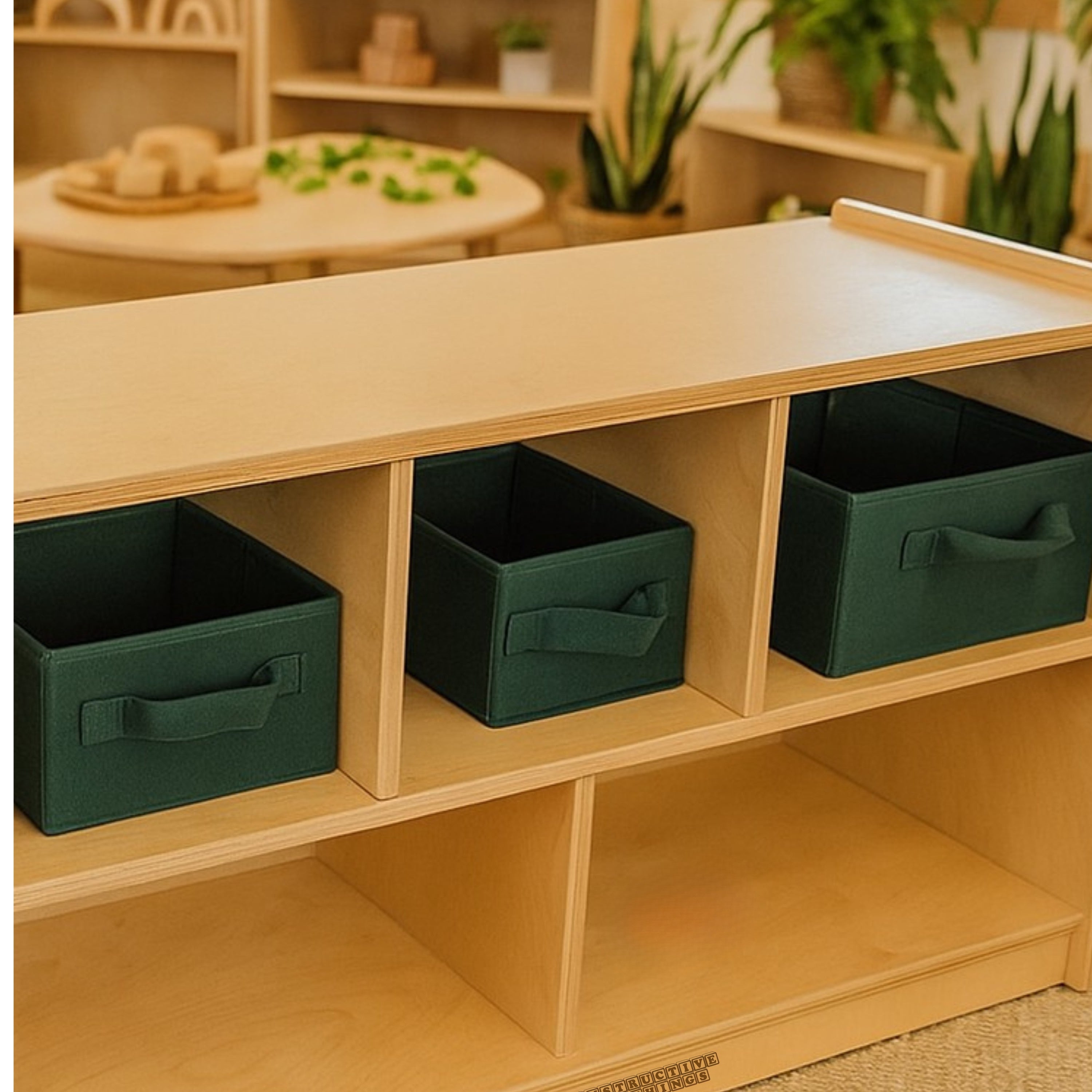 Nesting Green Storage Bins | Set of 3 Foldable Organizers in Varying Sizes