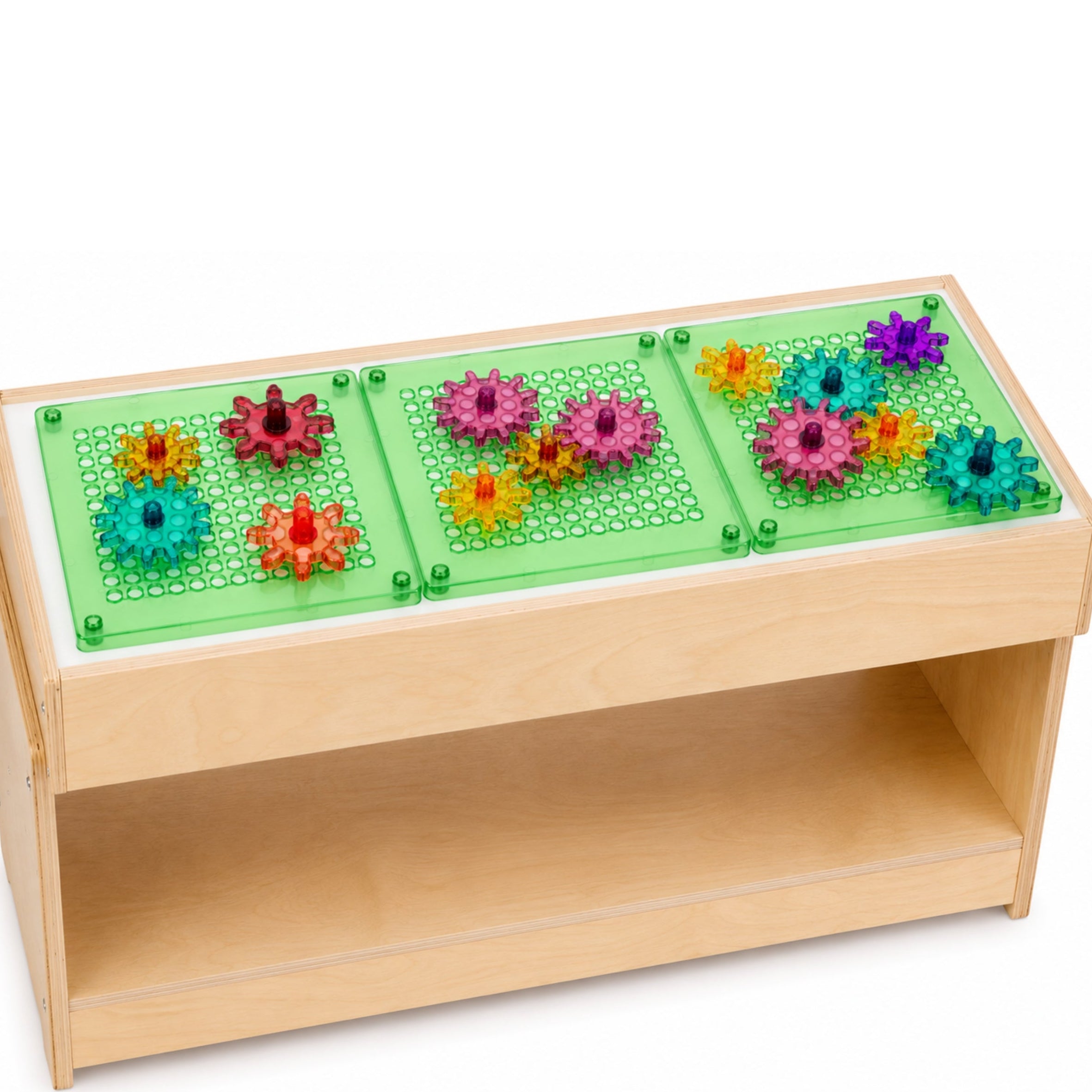 Light Table Gears & Plates | Set of 3 STEM Gear Boards with 24 Spinning Gears