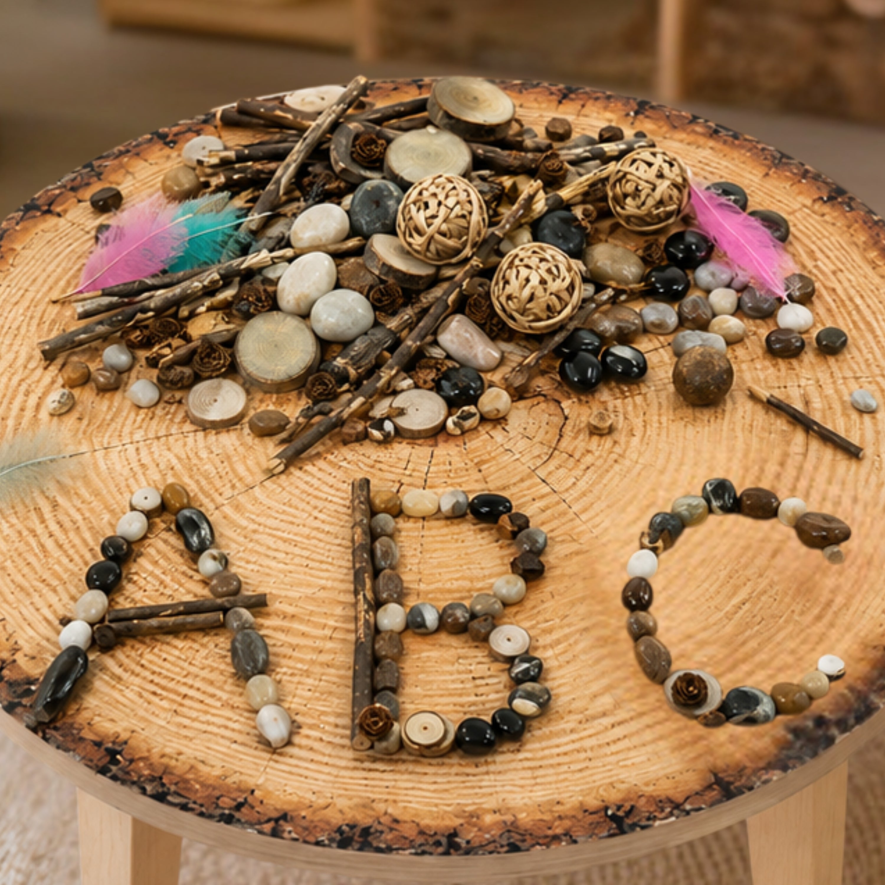 Naturals Discovery Loose Parts Set | Eco-Friendly Sensory STEM Learning Kit with Stones, Wood, Leaves & Natural Materials