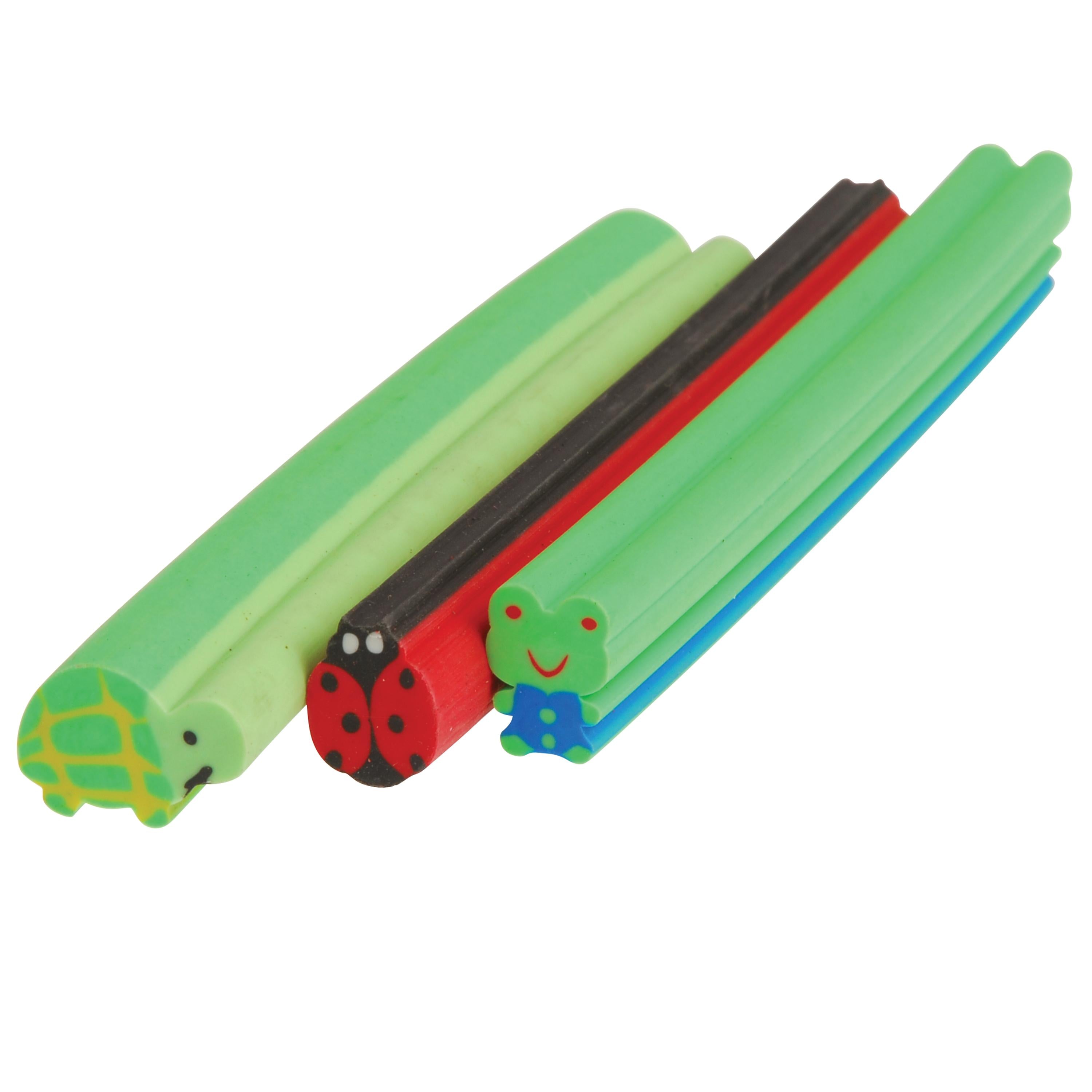 Animal Stick Erasers for Kids – 6 Piece Writing & Classroom Reward Set